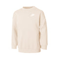 Club Fleece Oversized Crew Sweatshirt Girls-Beige,White