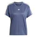Essentials 3 Stripes T-Shirt Women - blue grey, white