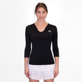 Crew V-Neck Long Sleeve Women-Black