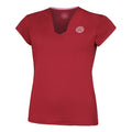 Crew V-Neck T-Shirt Women - dark red,