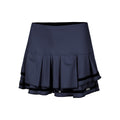 Long Pleat Tier Skirt Women-Black,Blue