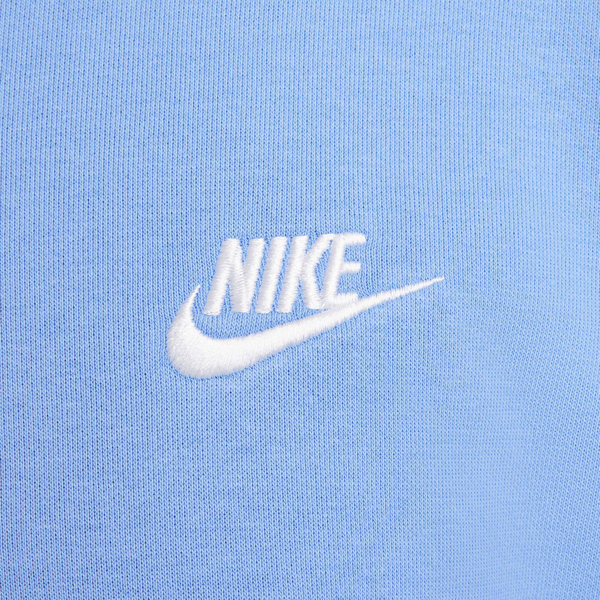 Club Fleece Oversized Crew Sweatshirt Girls Light Blue, White