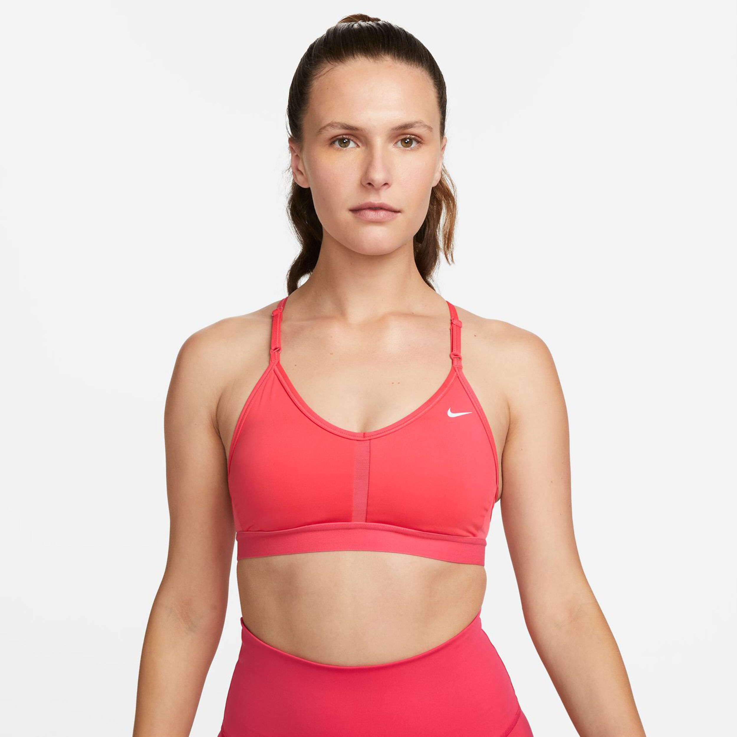 Indy Neck Light Support Sports Bras Women Coral