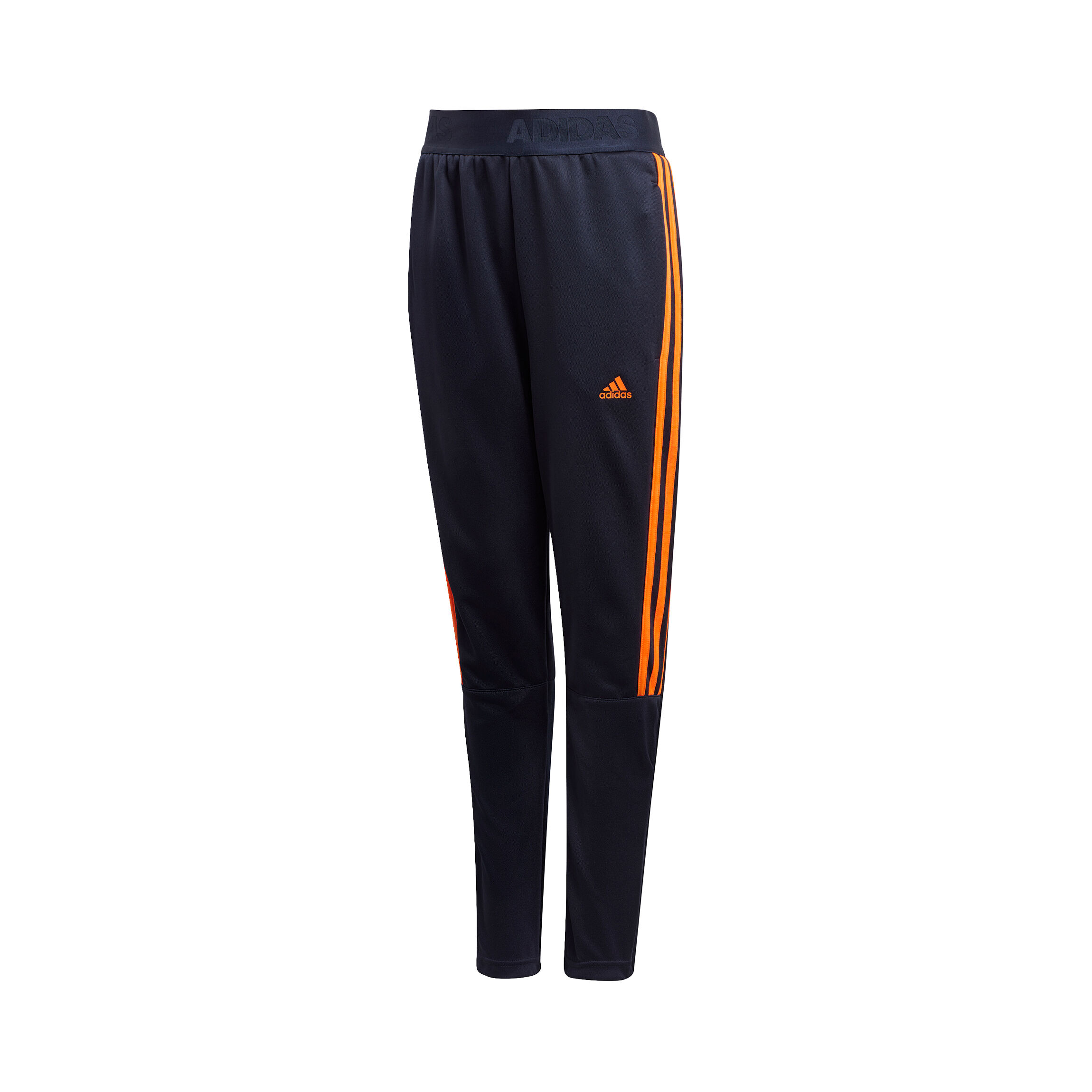 Adidas pants orange stripes sales