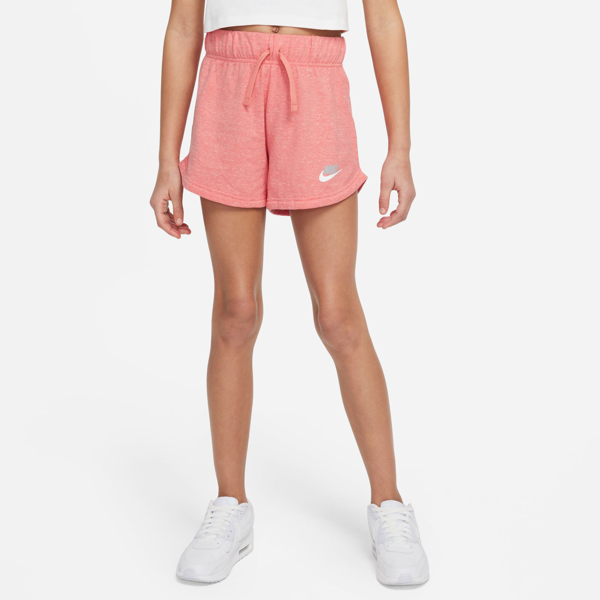 White and pink nike shorts top