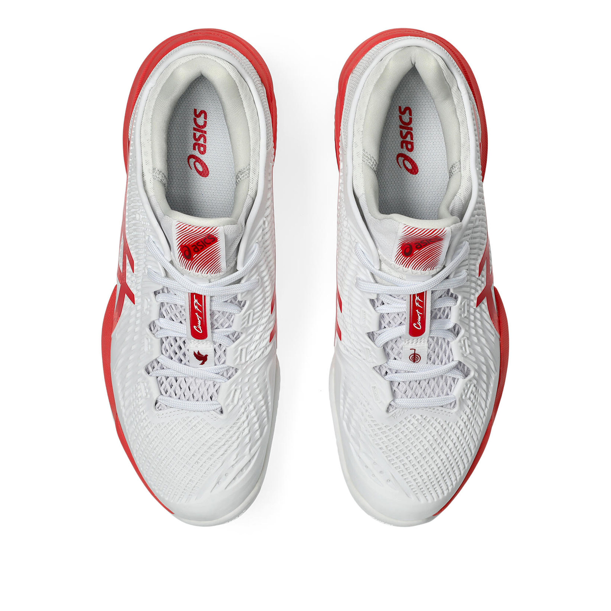 ASICS Court FF 3 Novak Clay Court Shoe Men White, Coral | Tennis-Point