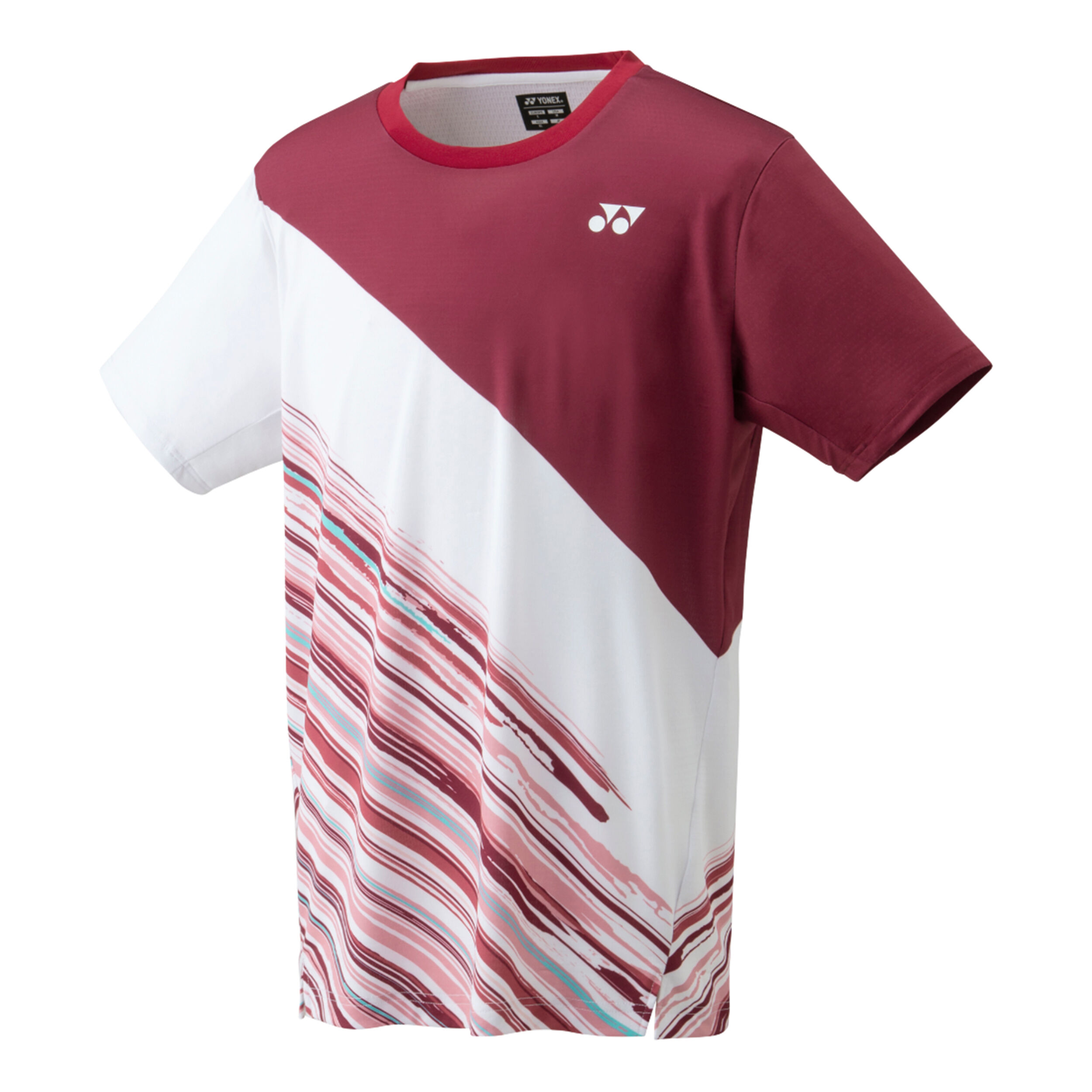 Neck T Shirt Men Dark Red Multicoloured