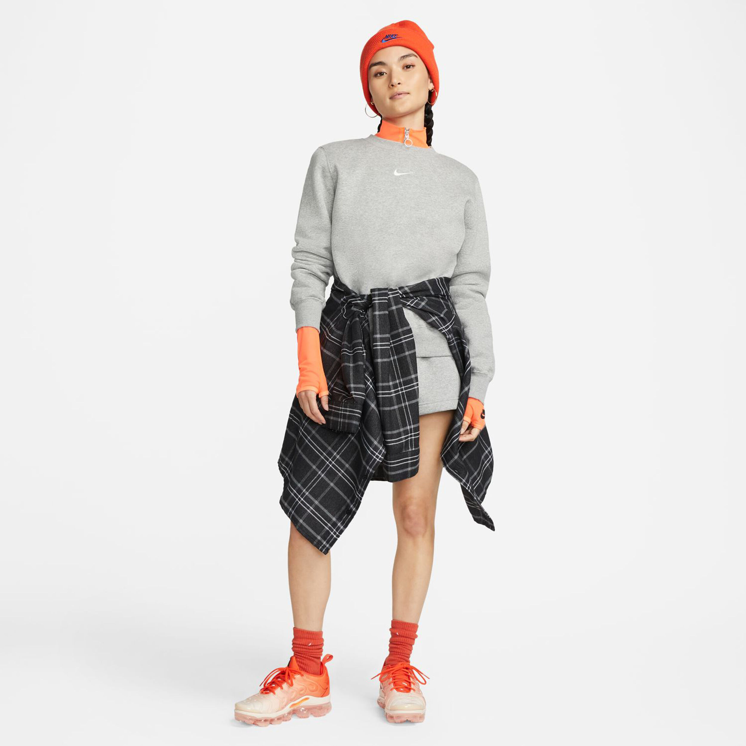 Nike plaid crew best sale