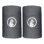 Quiet Please Tennis apparel Quiet Please Long Wristband - 2 Pack Unisex-dark grey, white