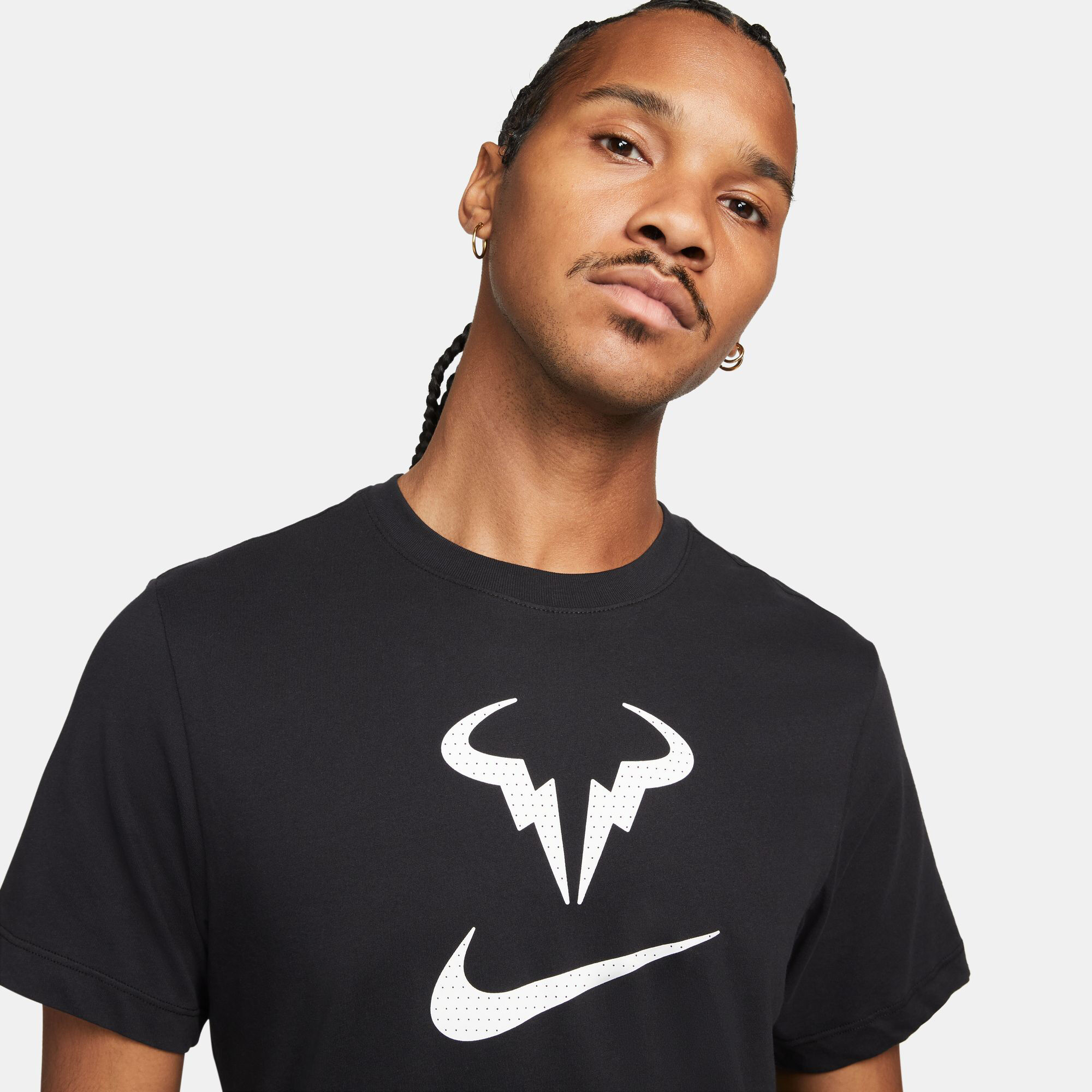 Rafael Nadal Court Dri Fit T Shirt Men Black White