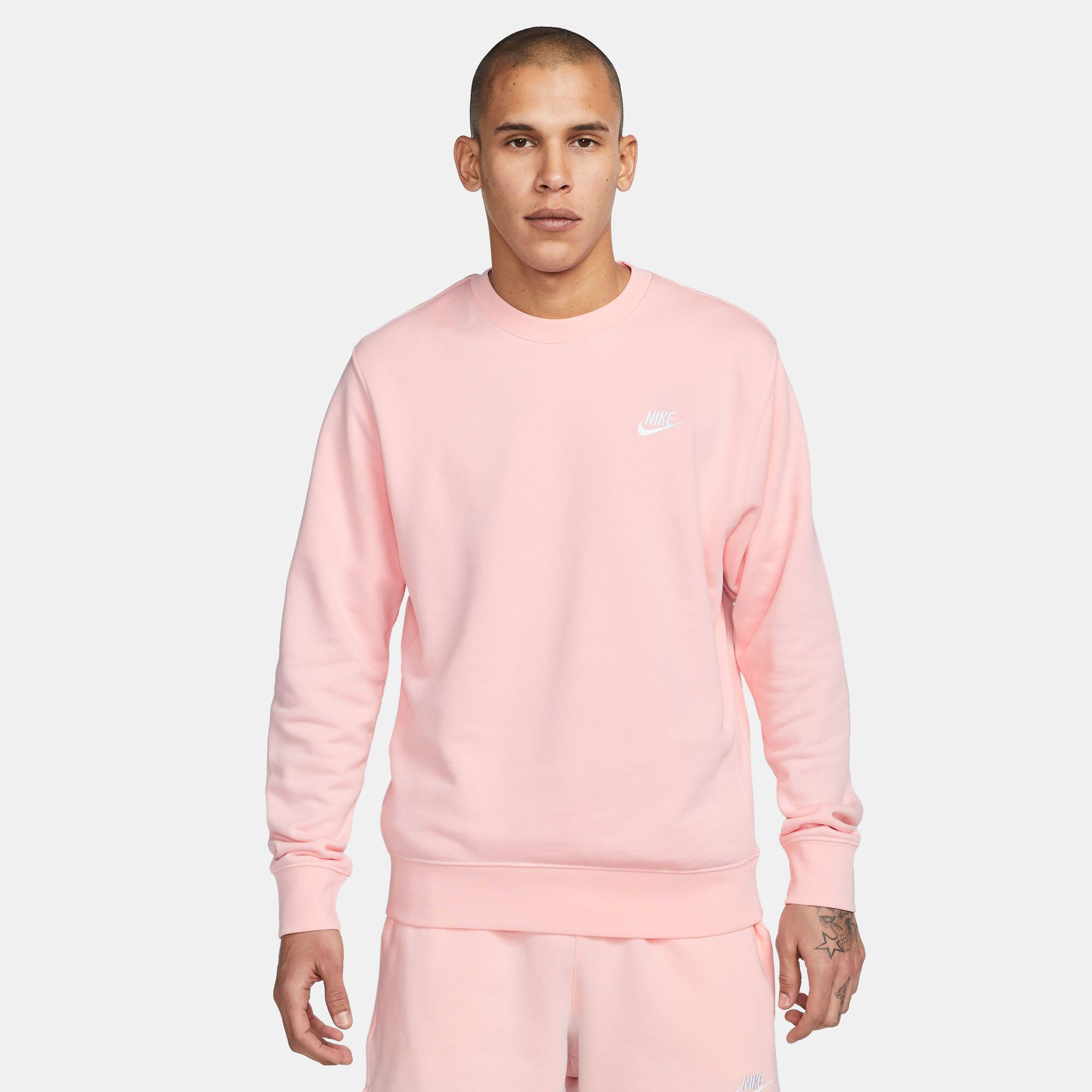 Mens pink nike crew sweatshirt store