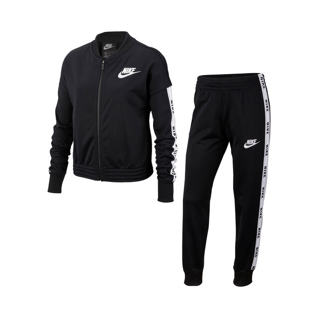 plain black nike tracksuit