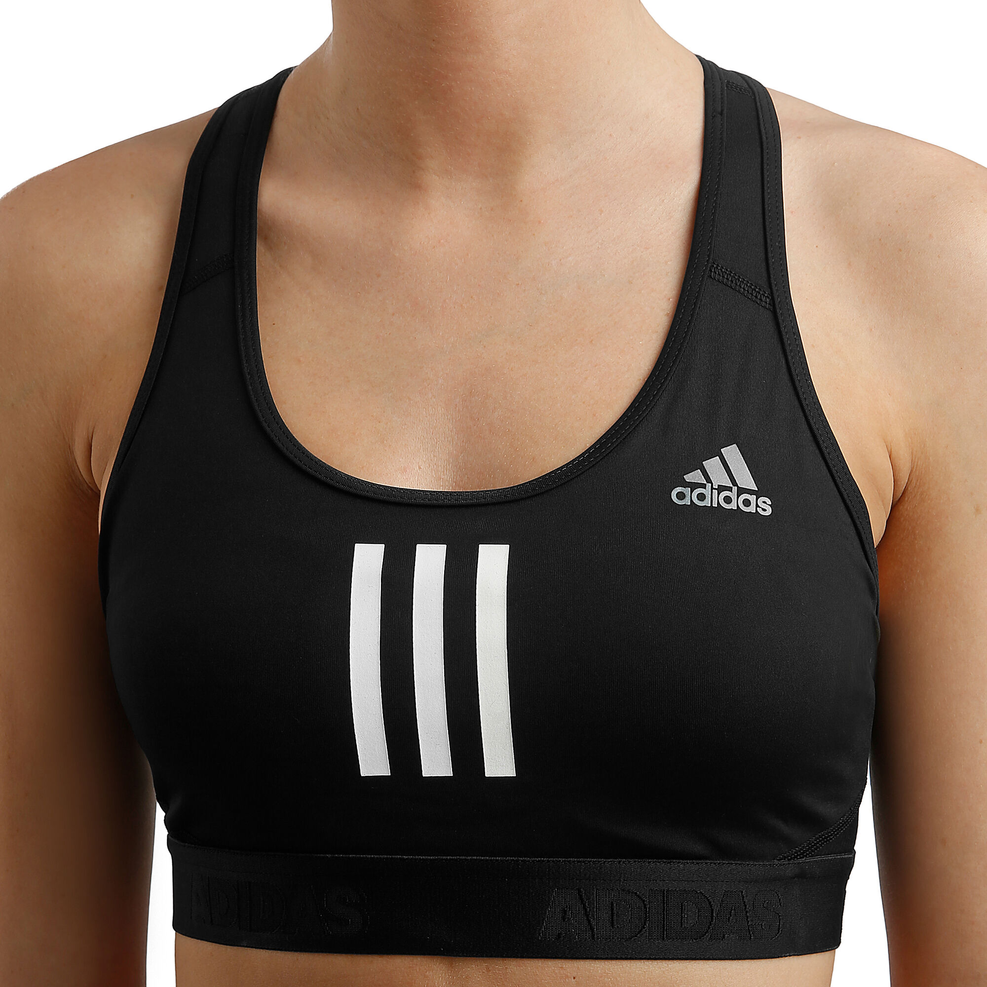 AlphaSkin 3 Stripes Sports Bras Women - Black, White