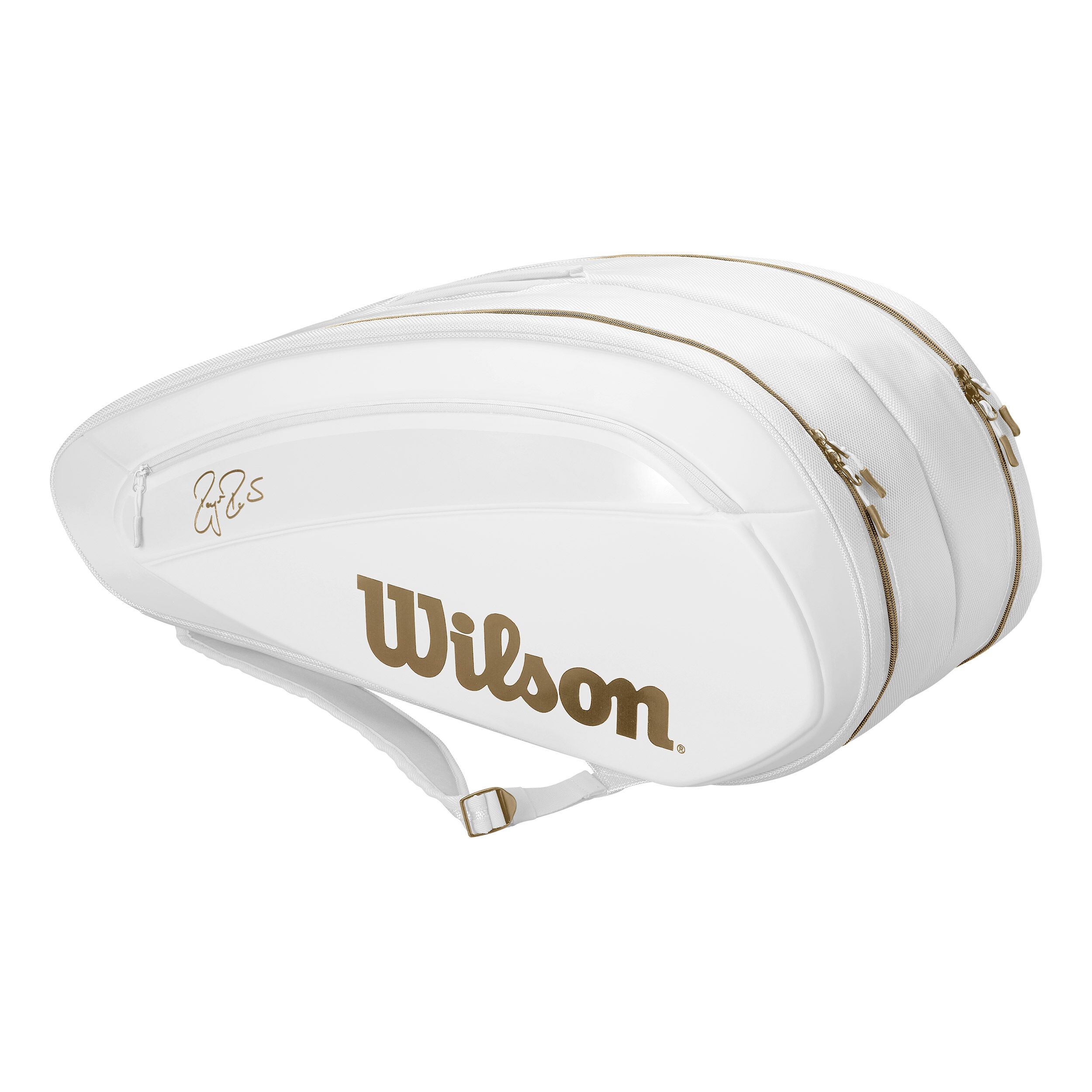 Buy Wilson Federer DNA 12 Pack Racket Bag White, Gold online