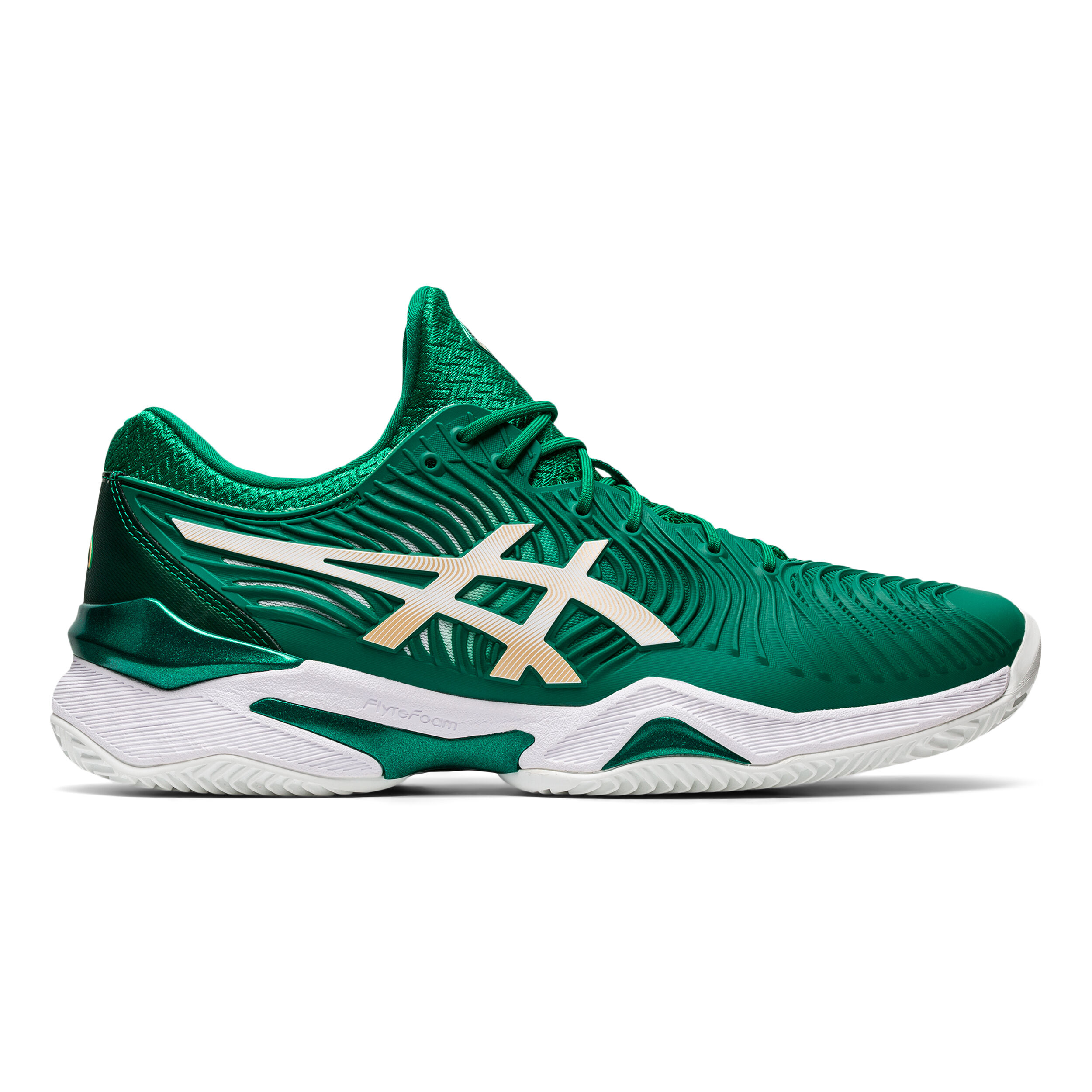 Buy ASICS Court FF Novak Clay Court Shoe Men Dark Green Gold online Tennis Point COM