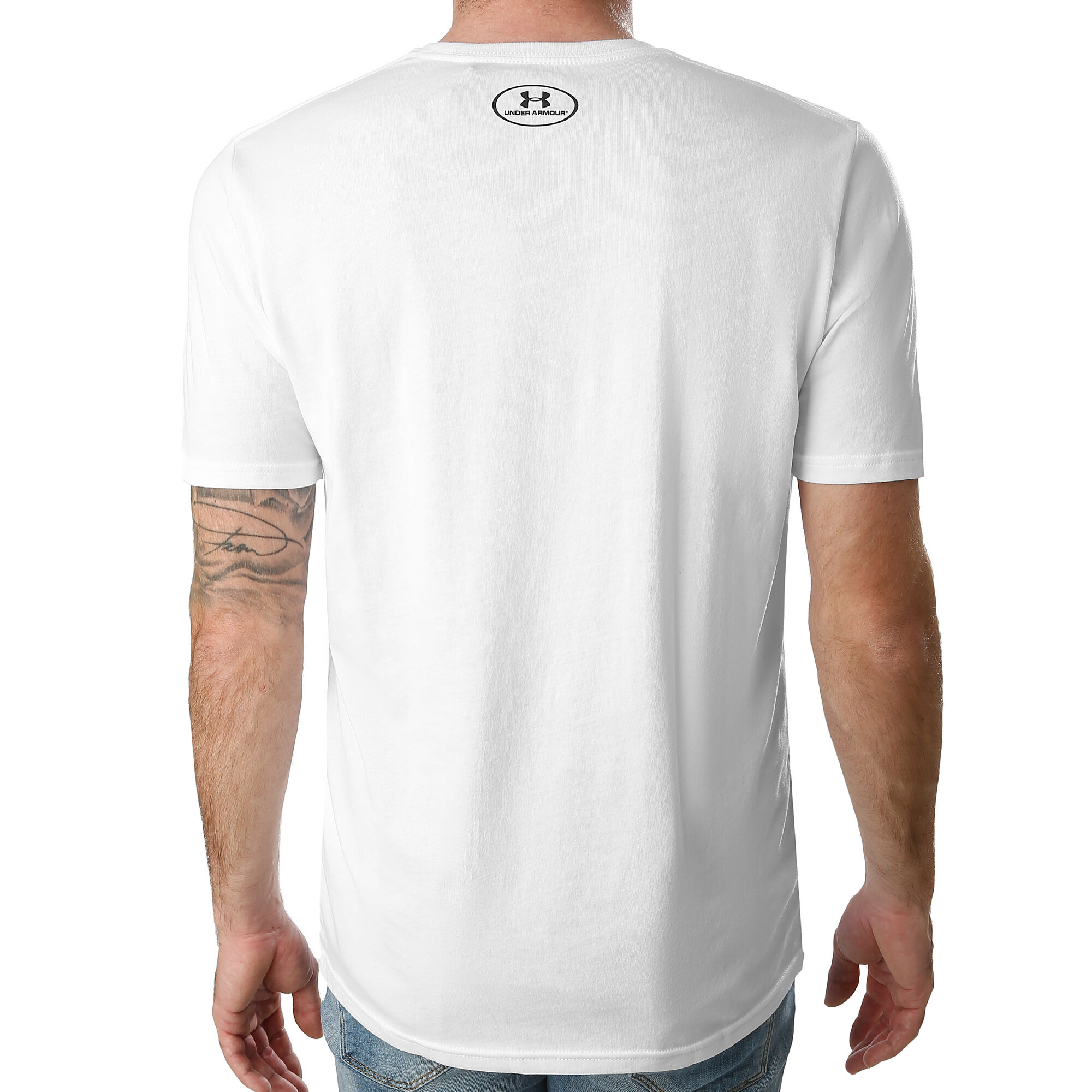 Buy Under Armour Sportstyle Left Point COM T-Shirt White, Men online Tennis Chest | Black