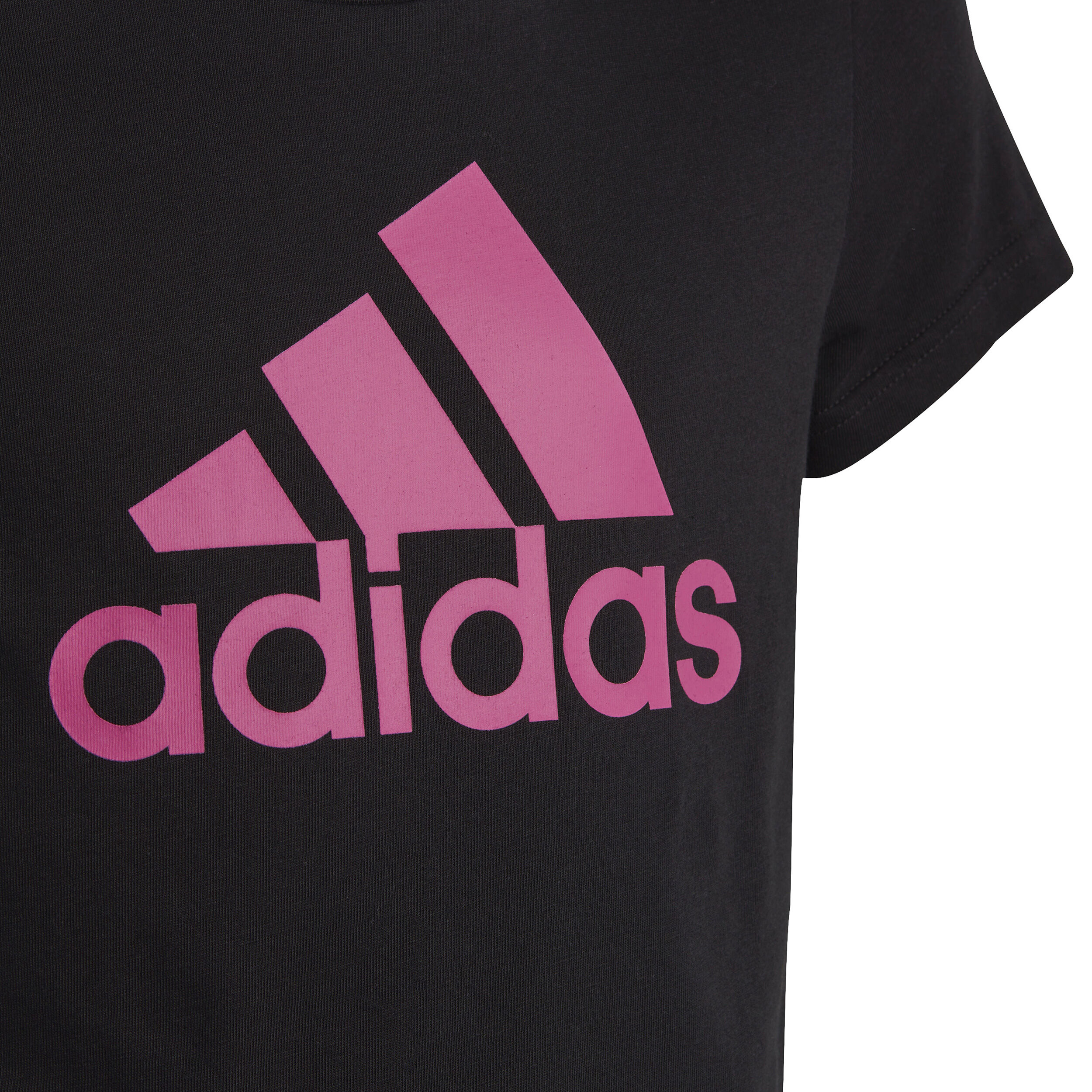 Essentials Big Logo T Shirt Girls Black Pink