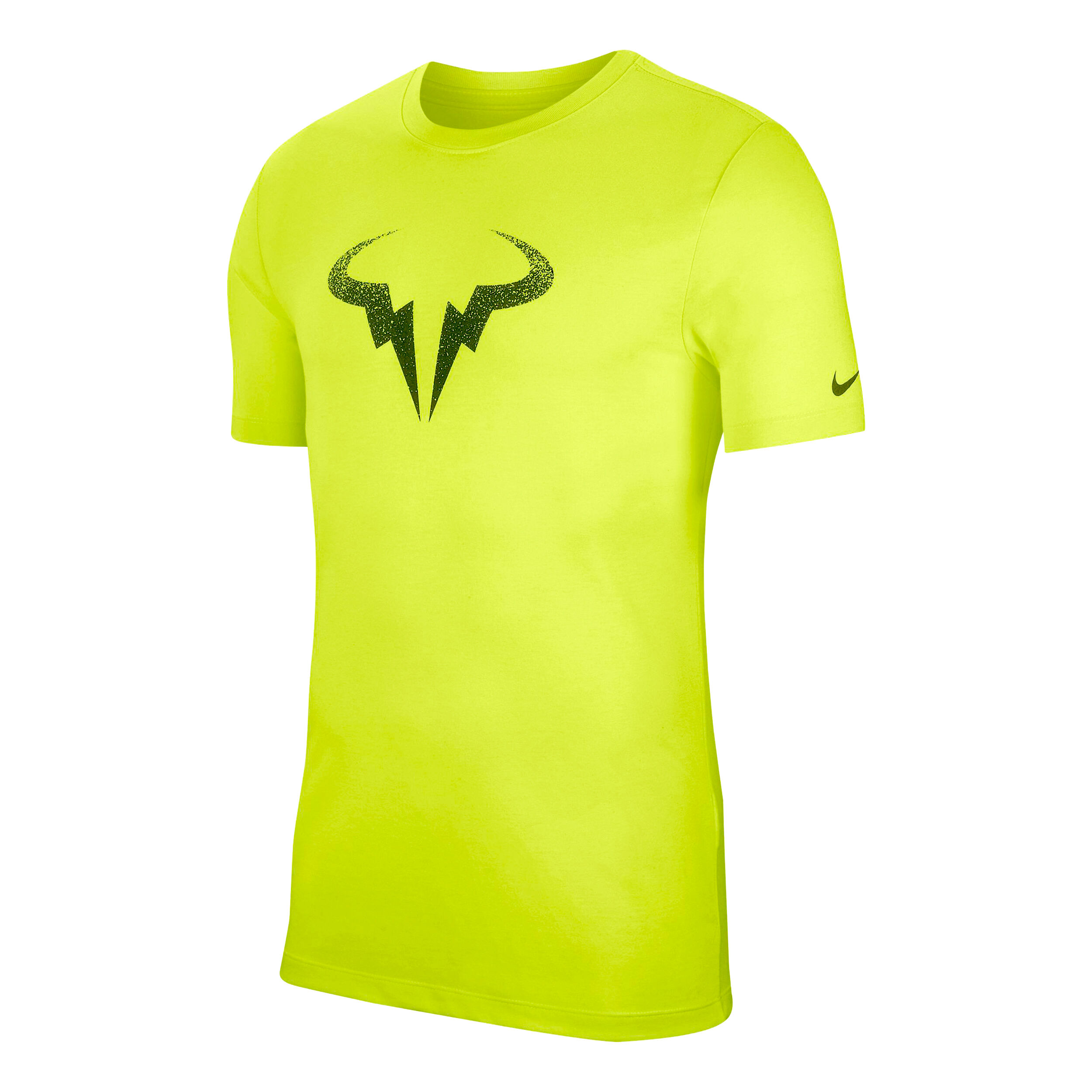Rafael Nadal Court T Shirt Men Neon Yellow Black