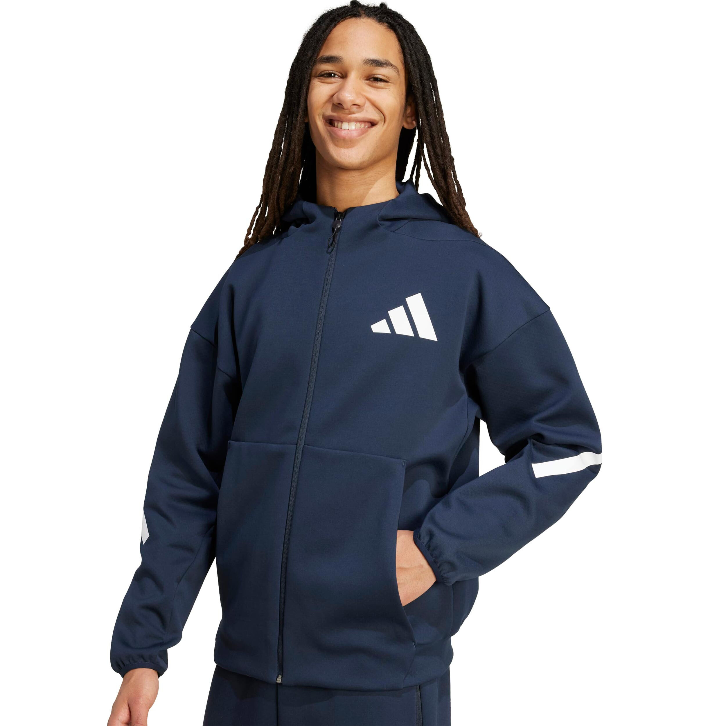 adidas Z.N.E. Full Zip Hoodie Men Dark Blue | Tennis-Point