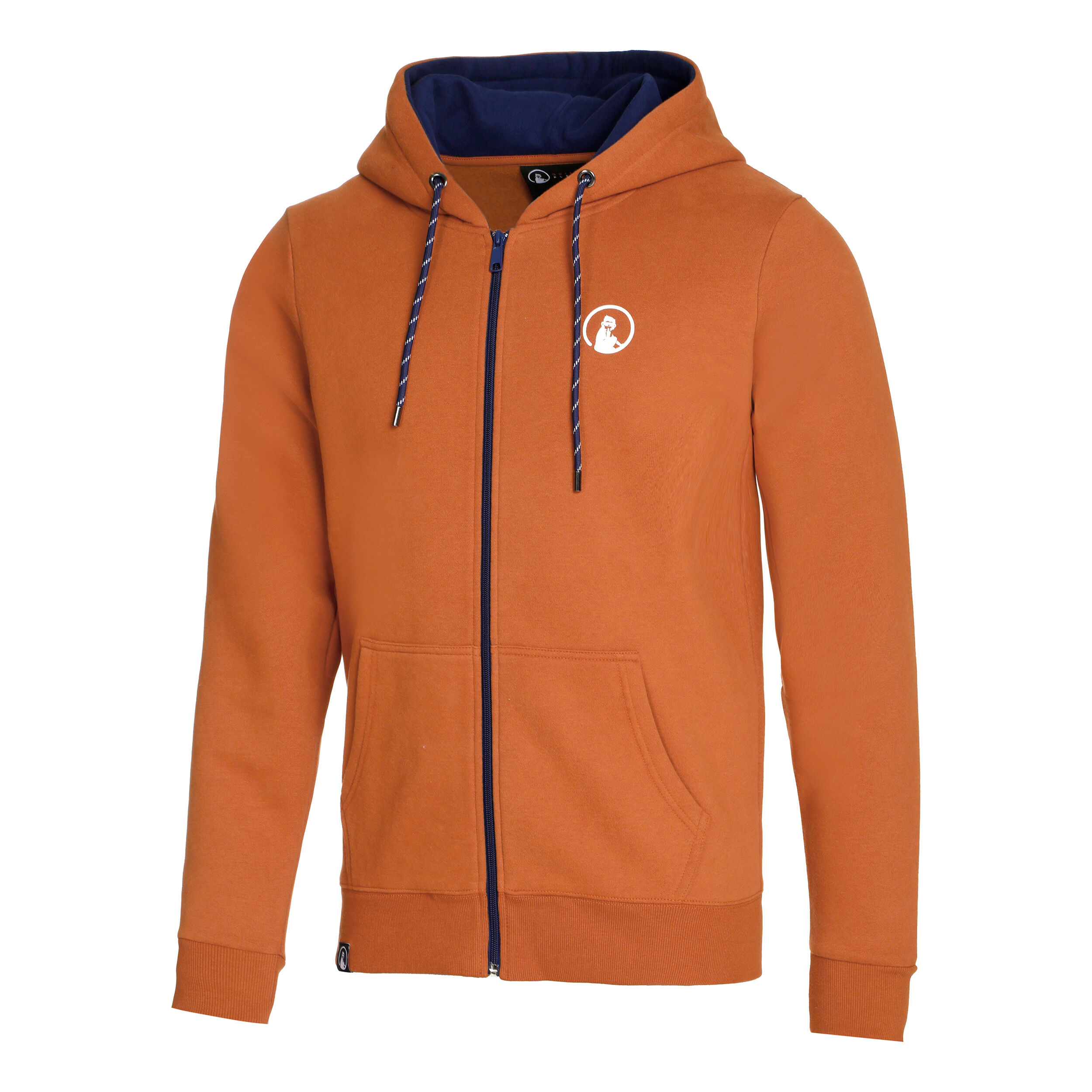 Buy Quiet Please Retro Monkey Zip Hoodie Men Orange Multicoloured