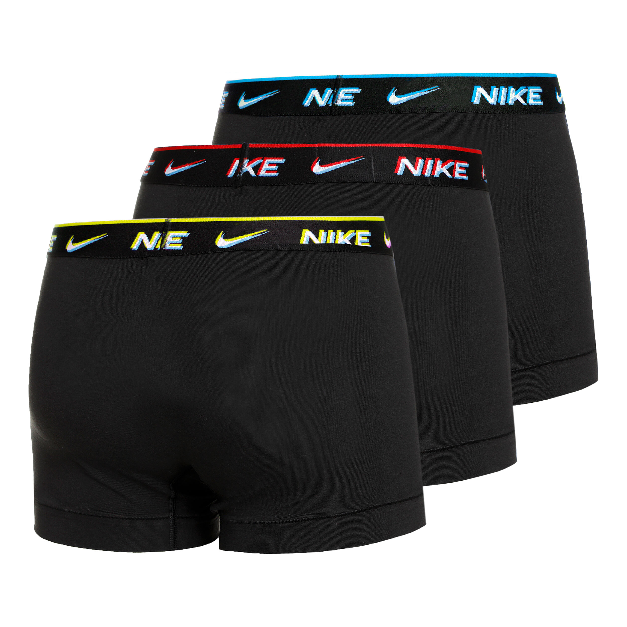 Everyday Cotton Stretch Trunk Boxer Shorts 3 Pack Men Black Multicoloured
