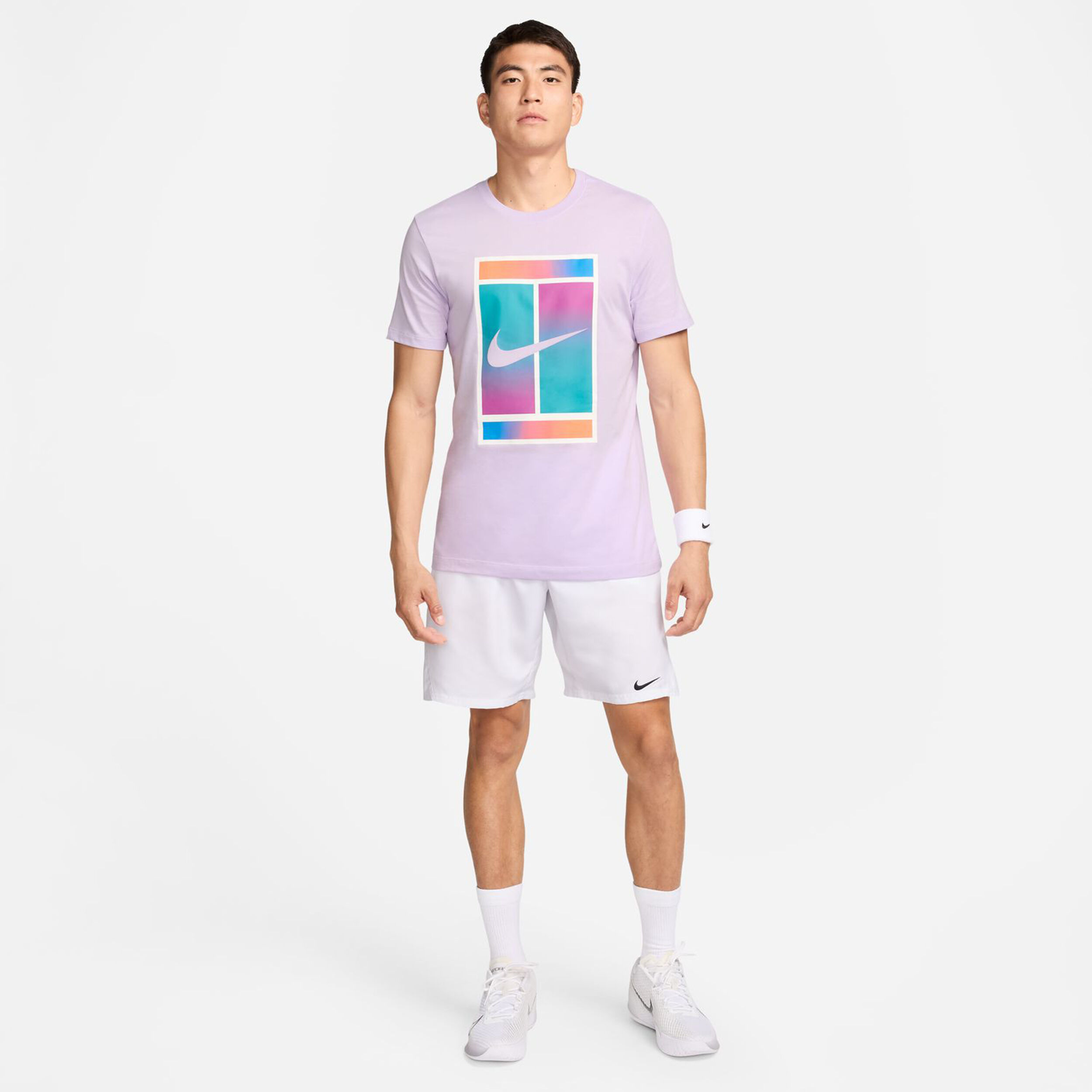 Nike Court Dri-Fit Heritage T-Shirt Men Grey, Multicoloured