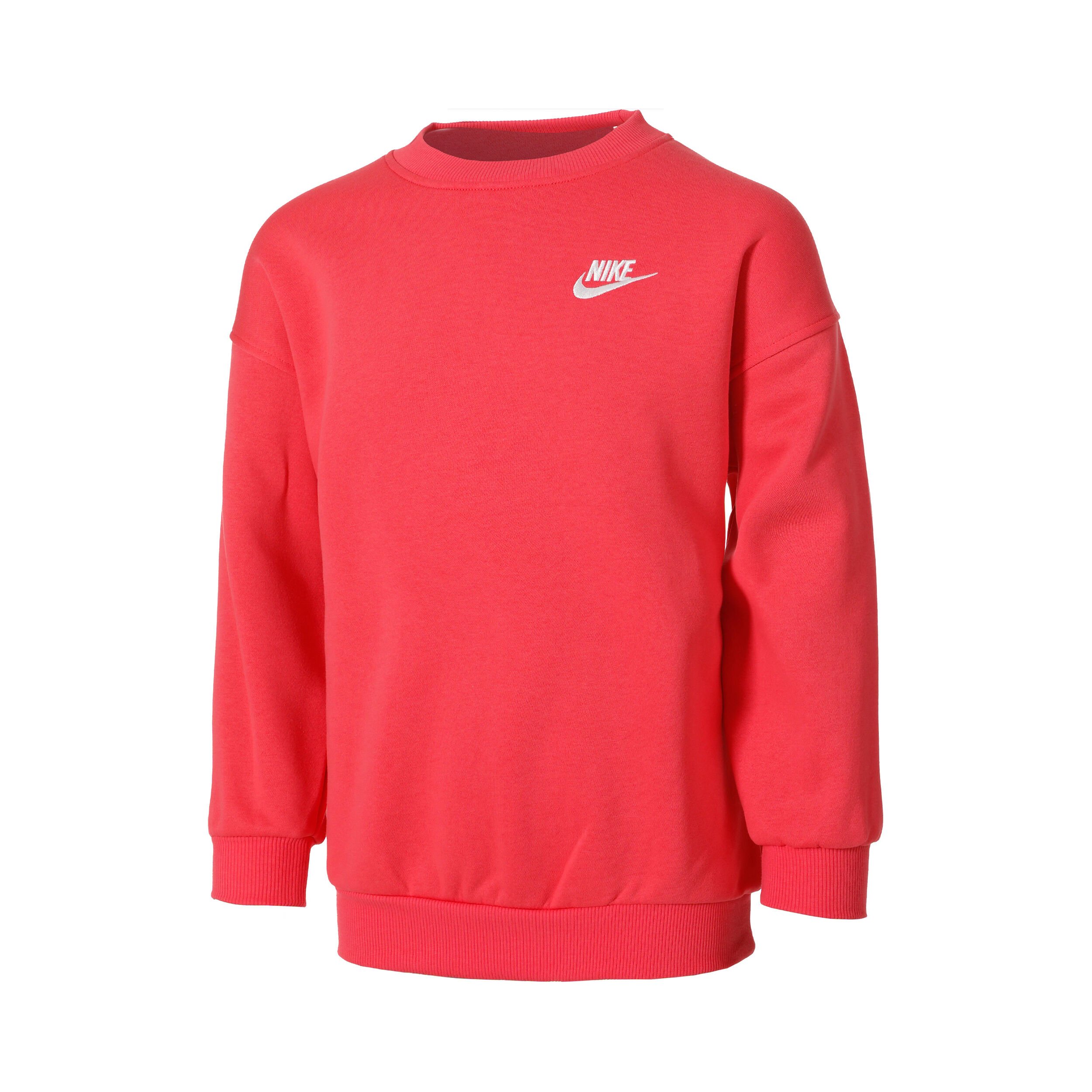 Club Fleece Oversized Crew Sweatshirt Girls Pink