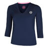 Crew V-Neck Long Sleeve Women-Dark Blue