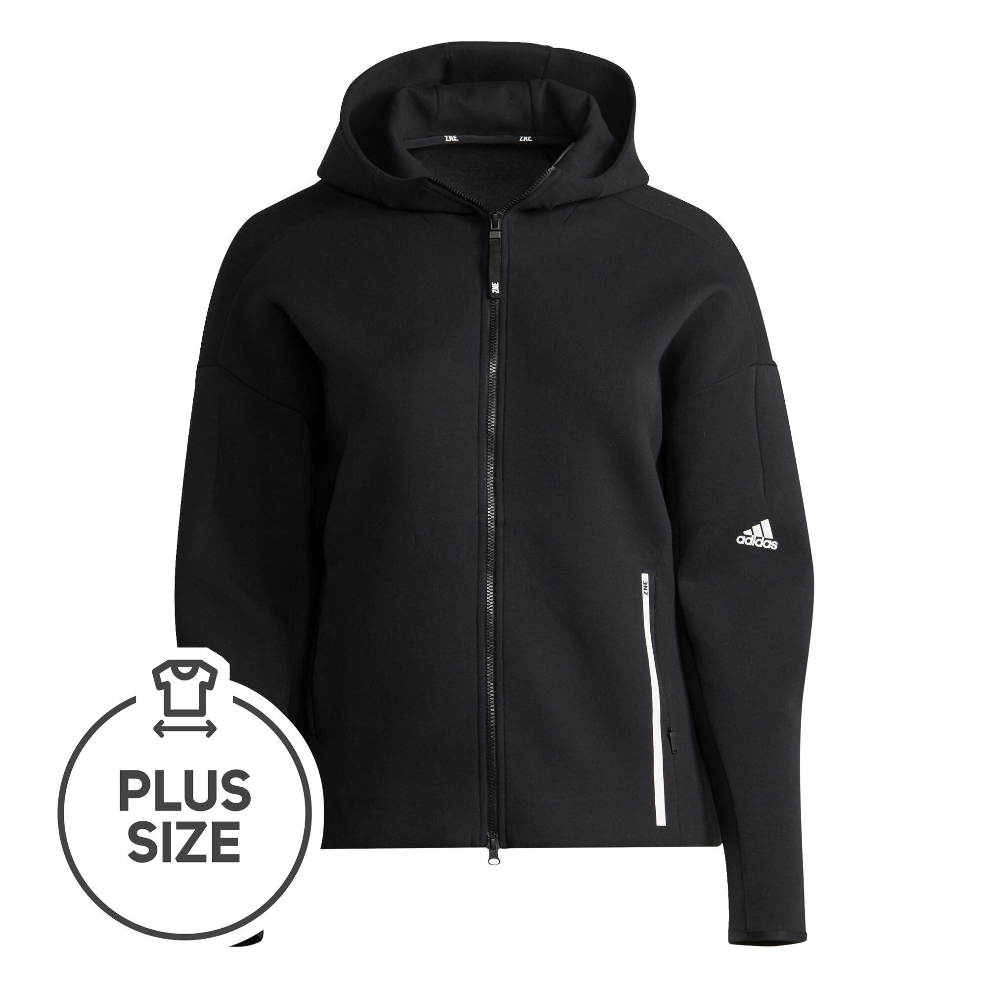 Buy adidas Z.N.E. Plus Size Zip Hoodie Women Black White online Tennis Point COM