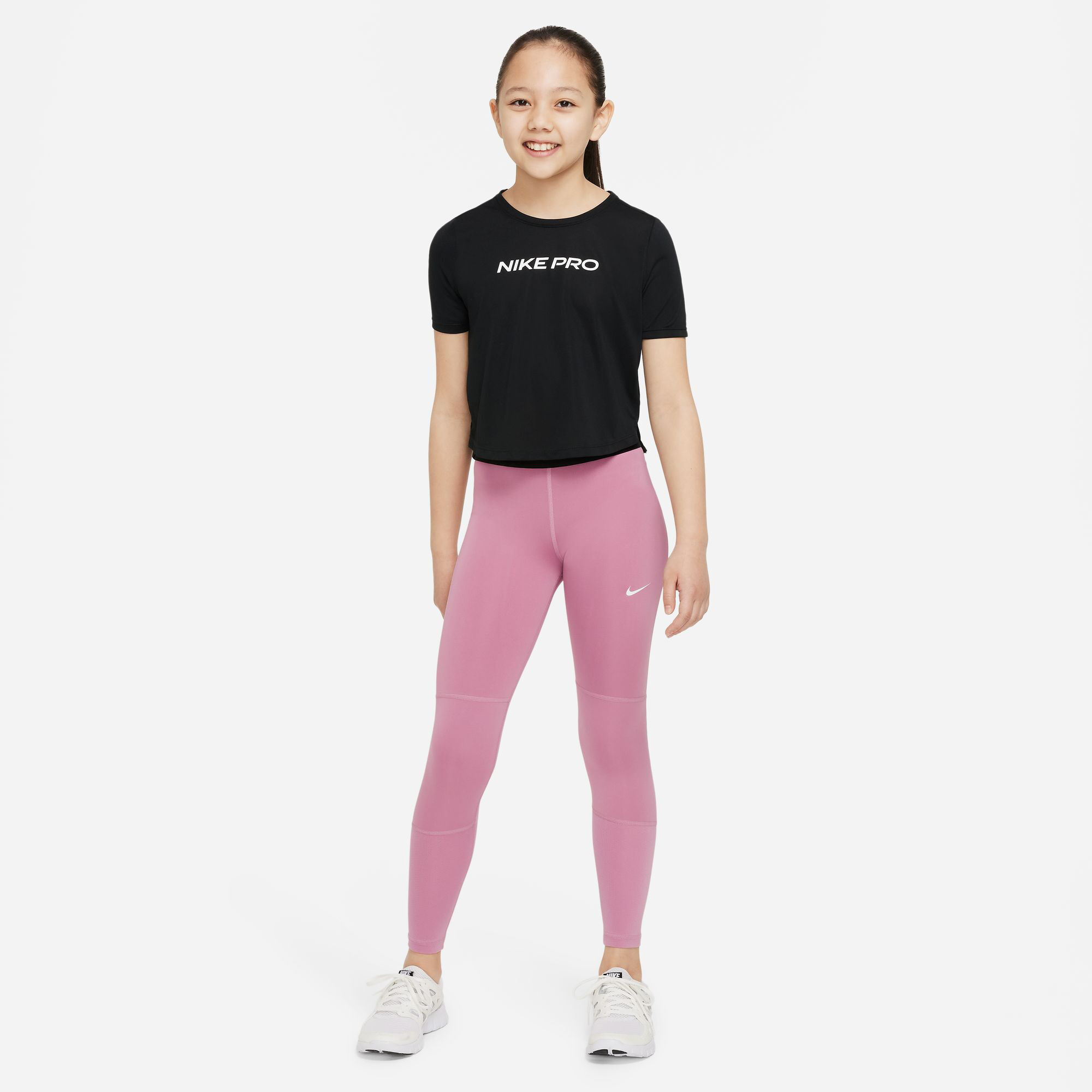 Nike Older Girls Pro Leggings - Pink