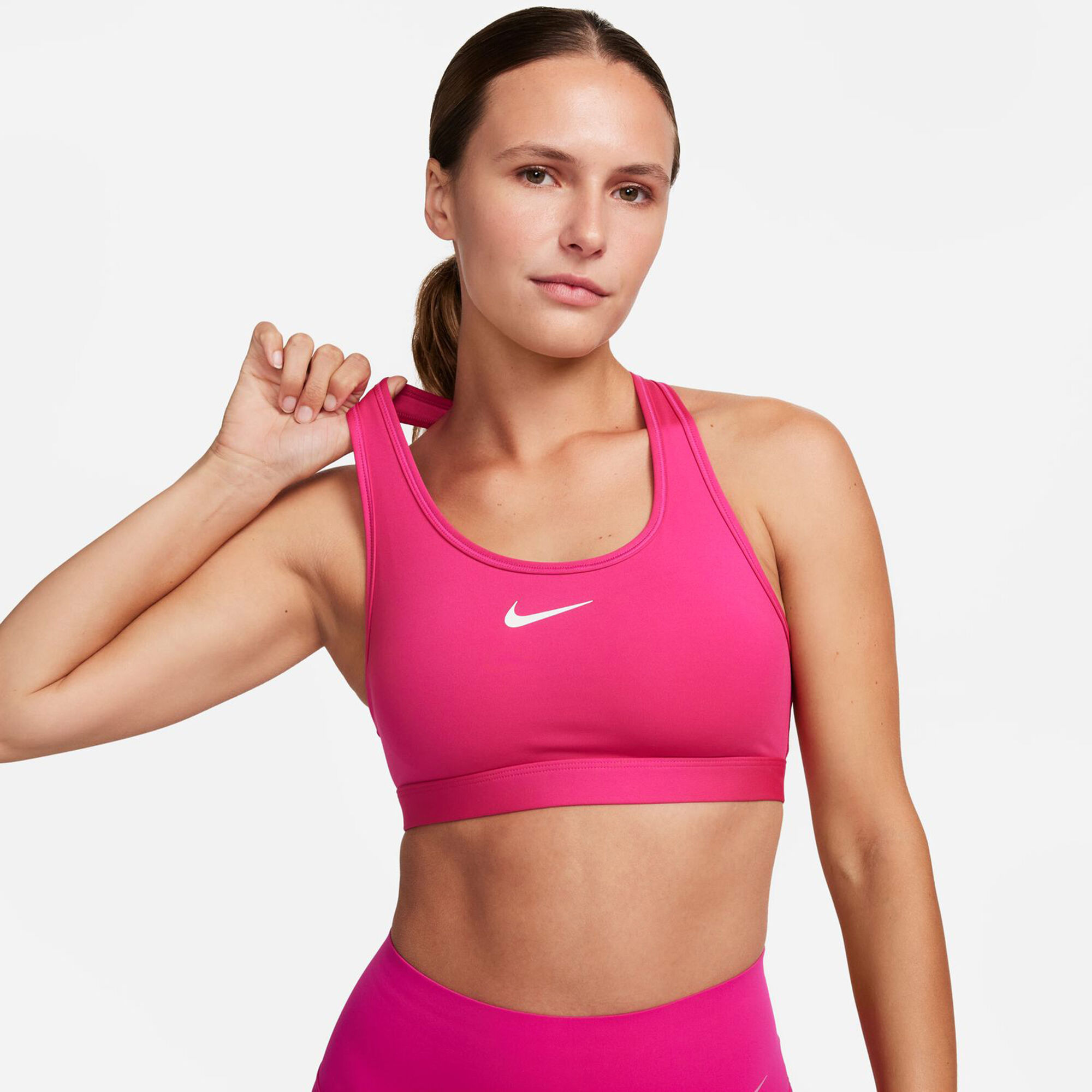 Nike Performance BRA - Medium support sports bra - red white/red -  Zalando.de