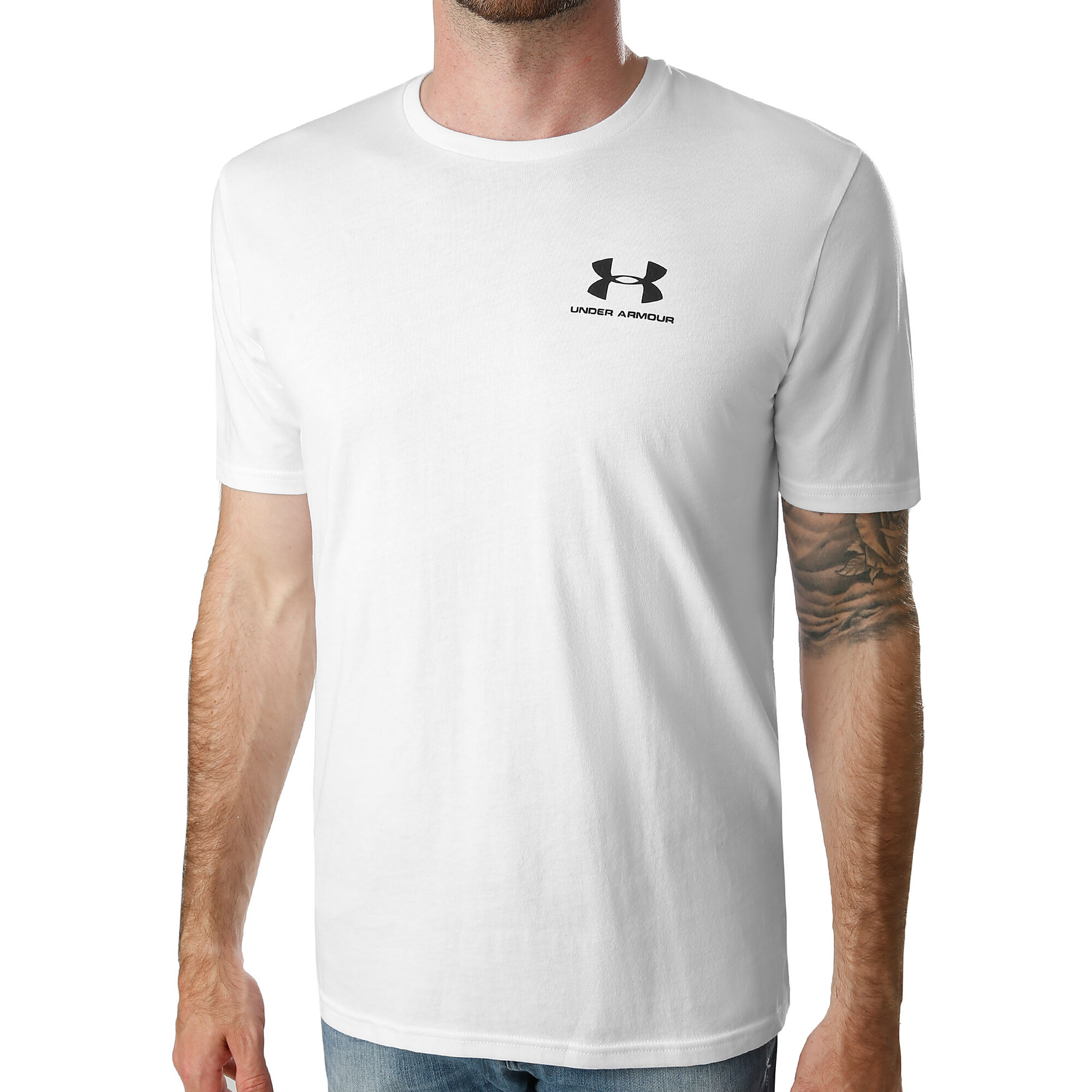 Chest COM | Black Point Under Men Armour White, T-Shirt Left Tennis online Sportstyle Buy