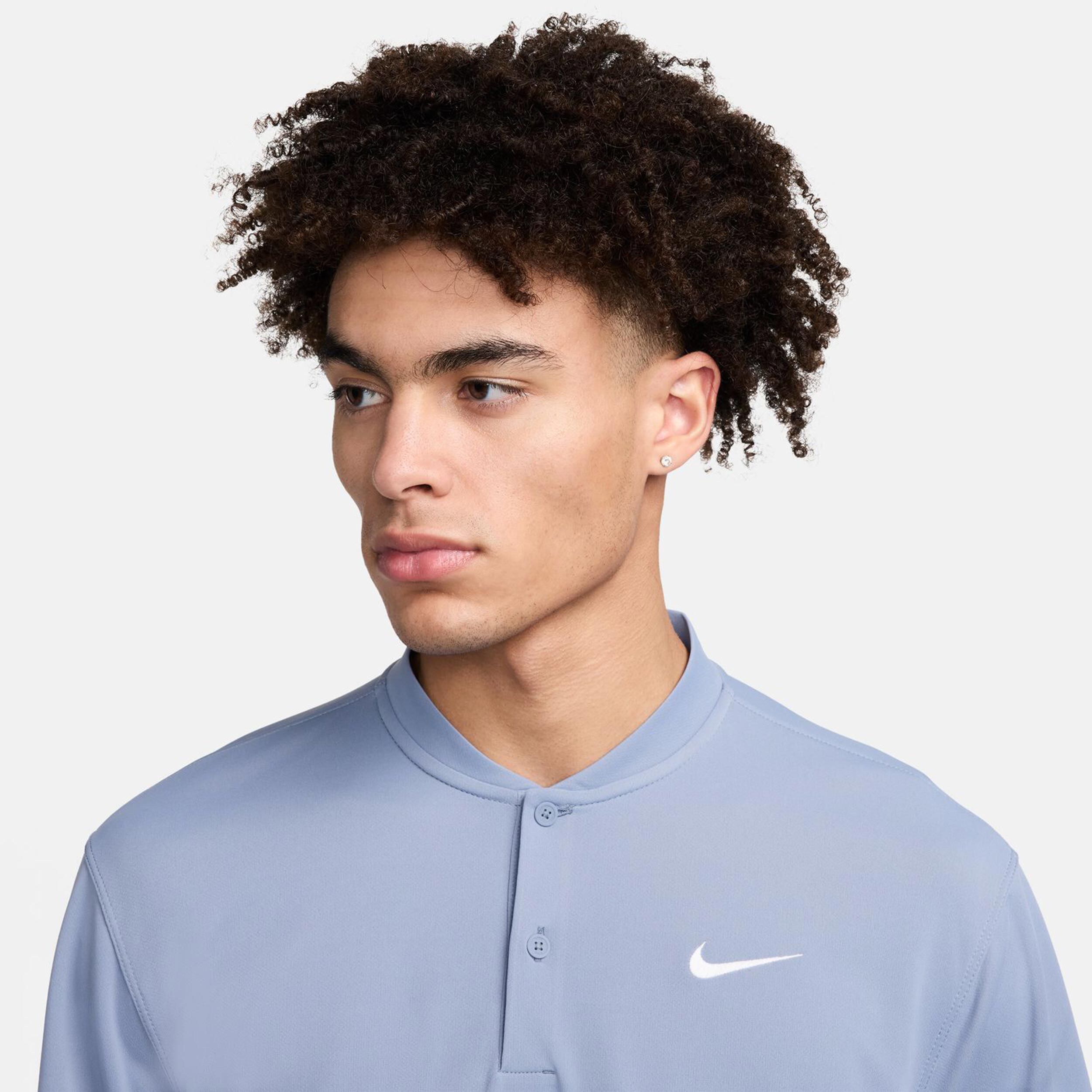 Buy Nike Dri Fit Court Victory Blade Solid Polo Men Blue Grey online Tennis Point COM