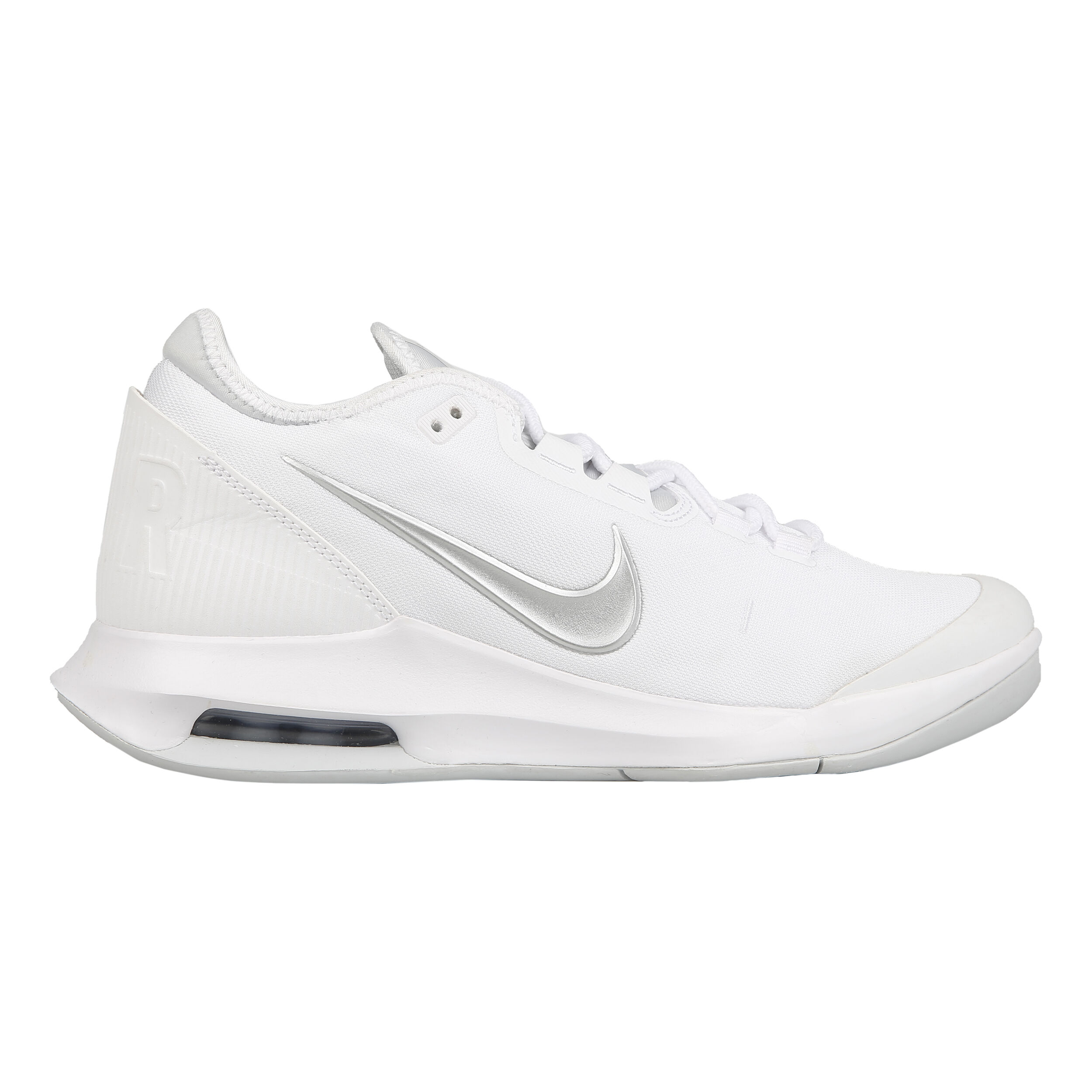 Nike women's air max wildcard online tennis shoes white and metallic silver