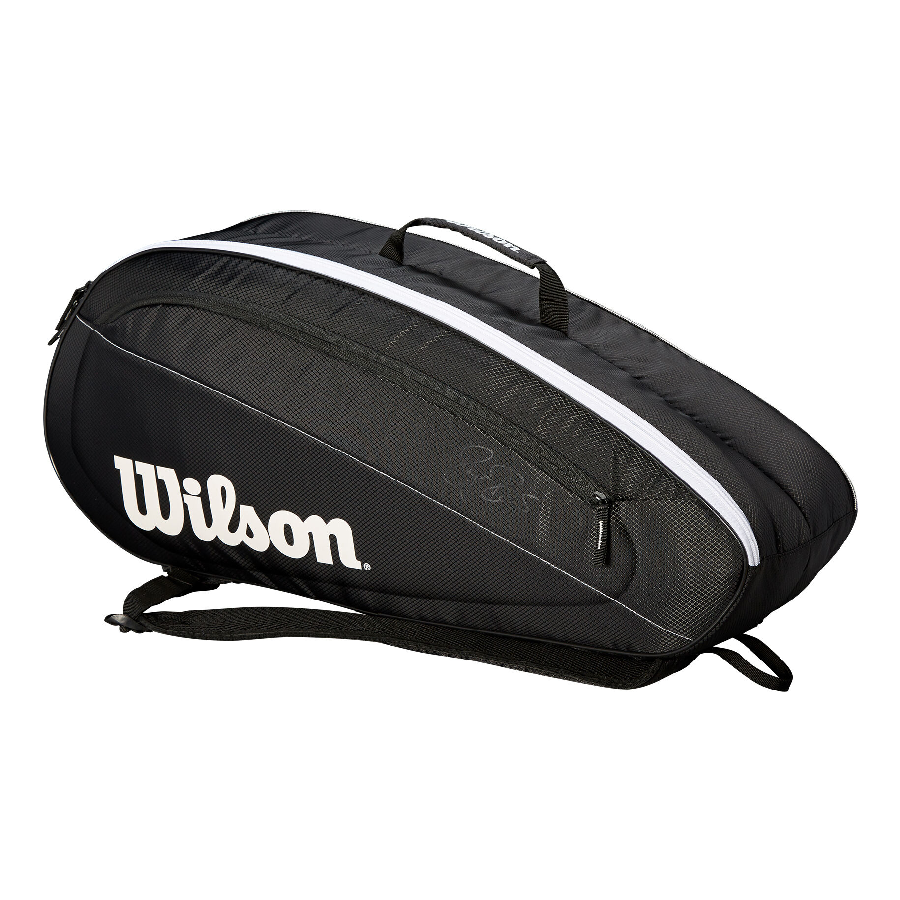 Fed Team 6 Pack Racket Bag Black White