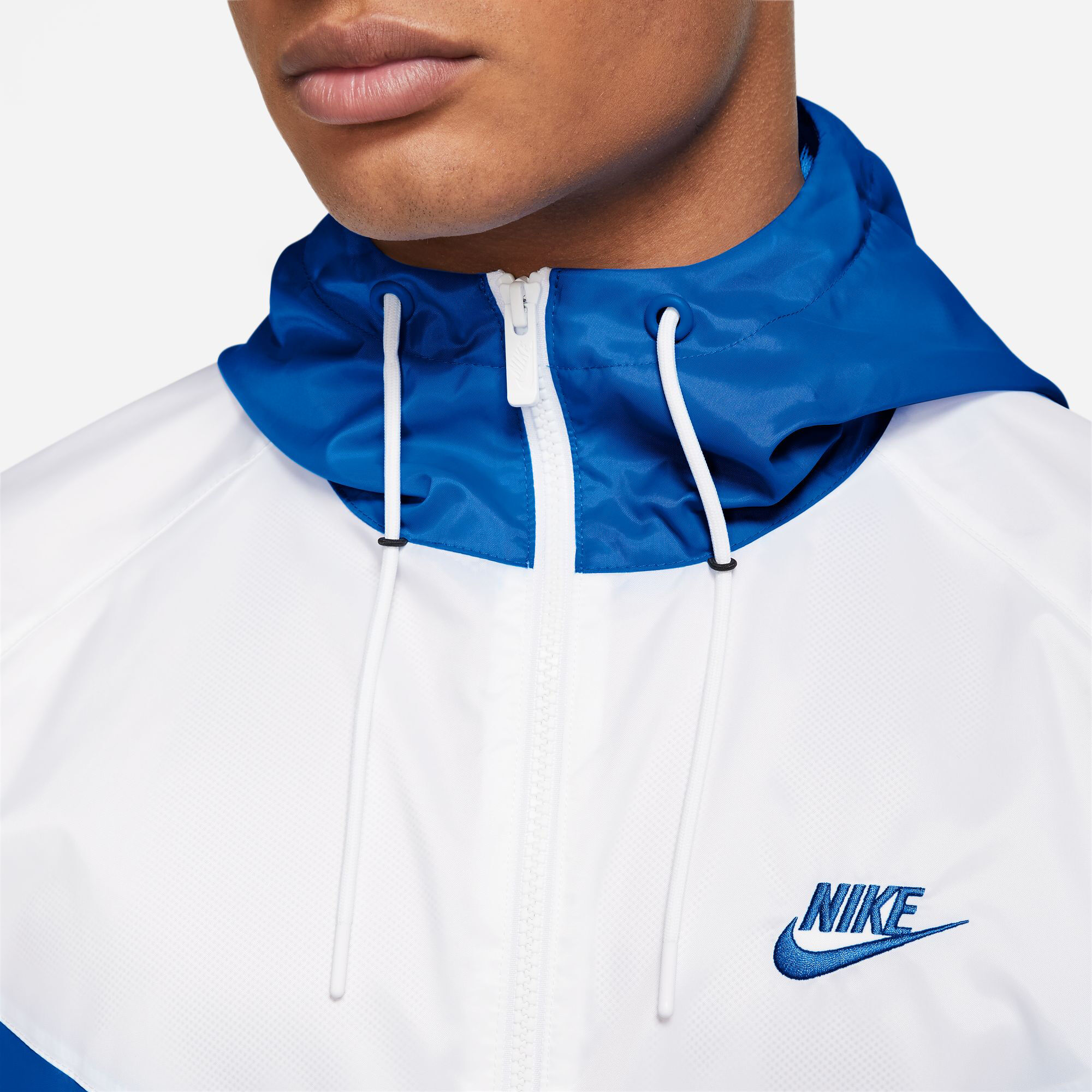 Nike windrunner white and blue shop