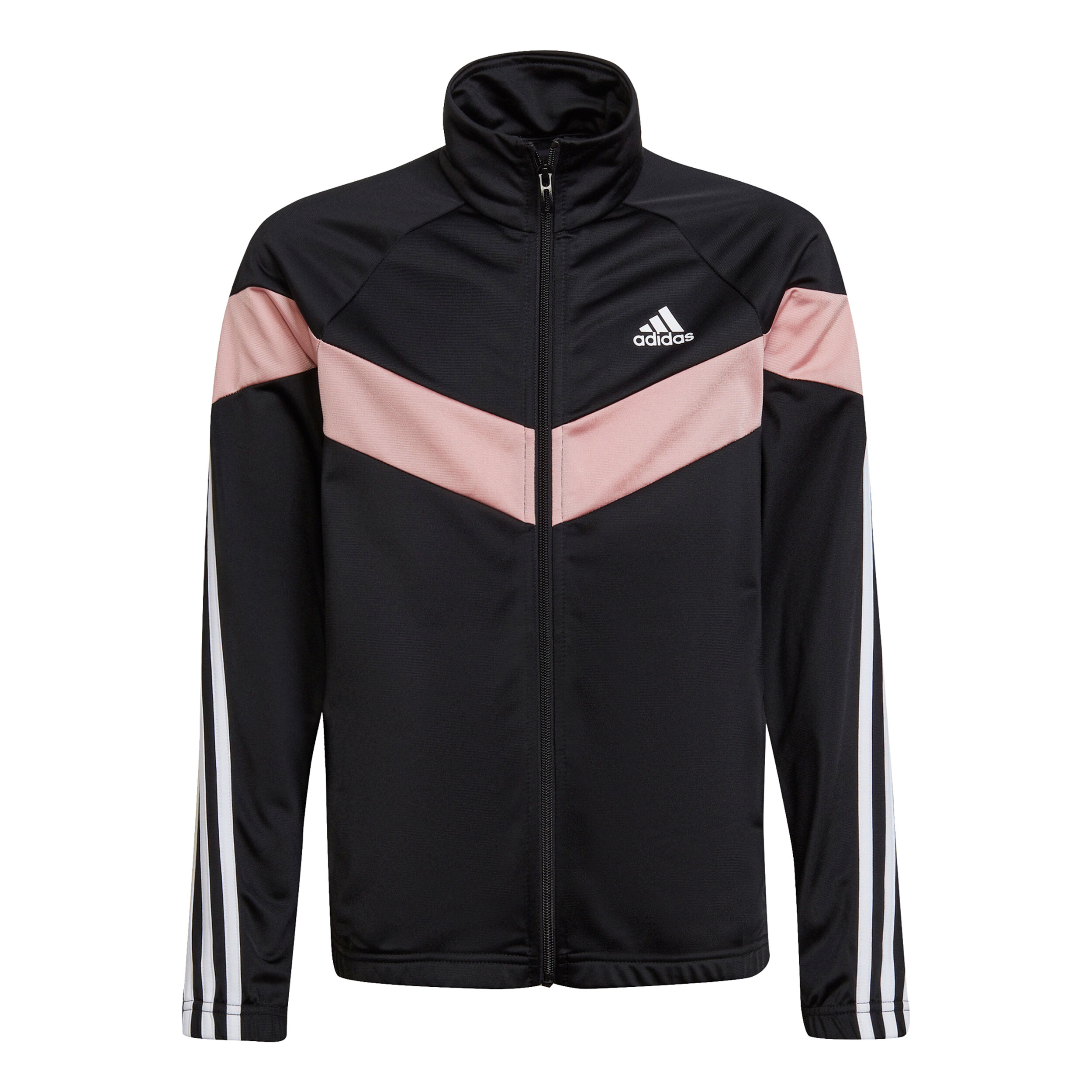 Adidas tracksuit pink and black sales