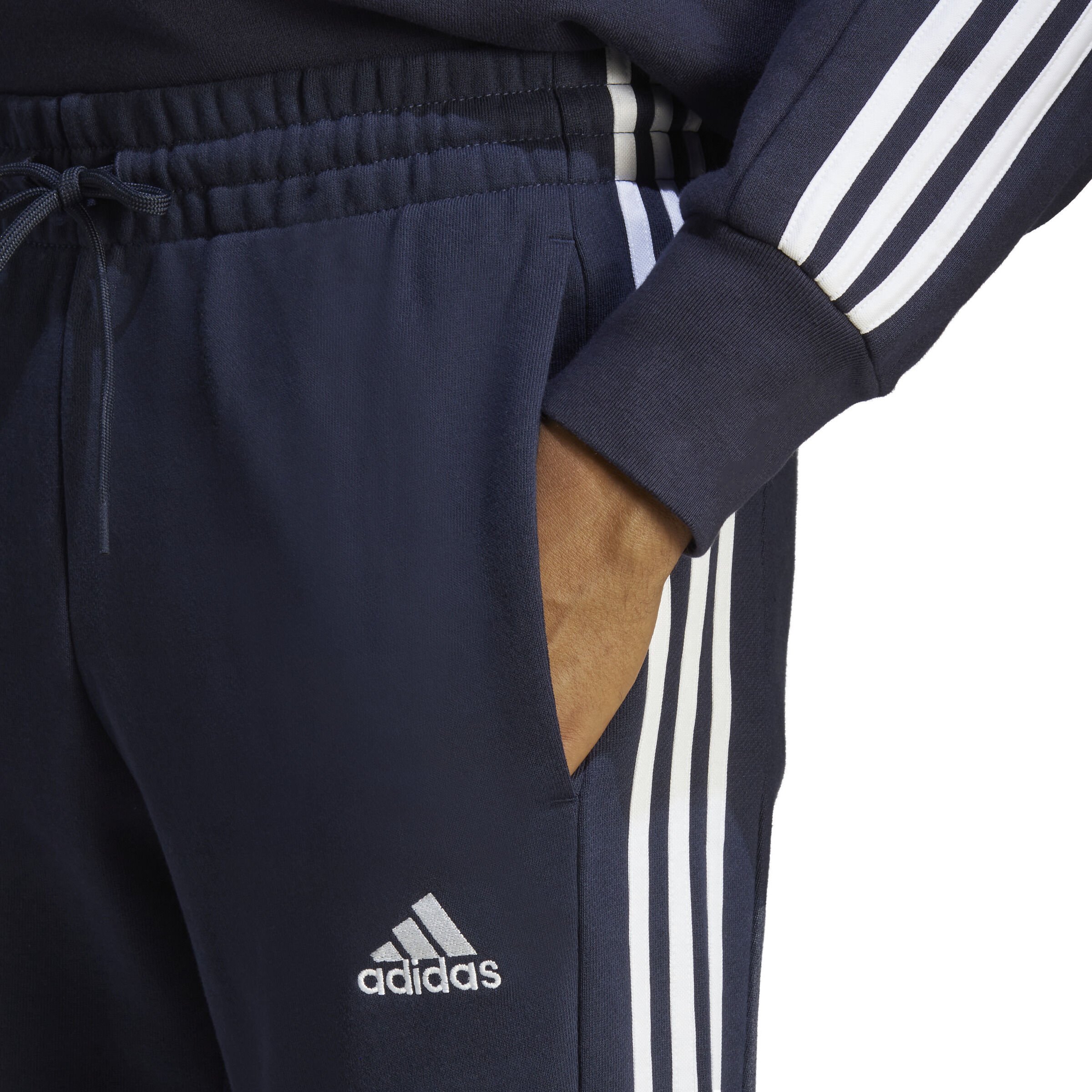 Adidas three stripe pants mens top