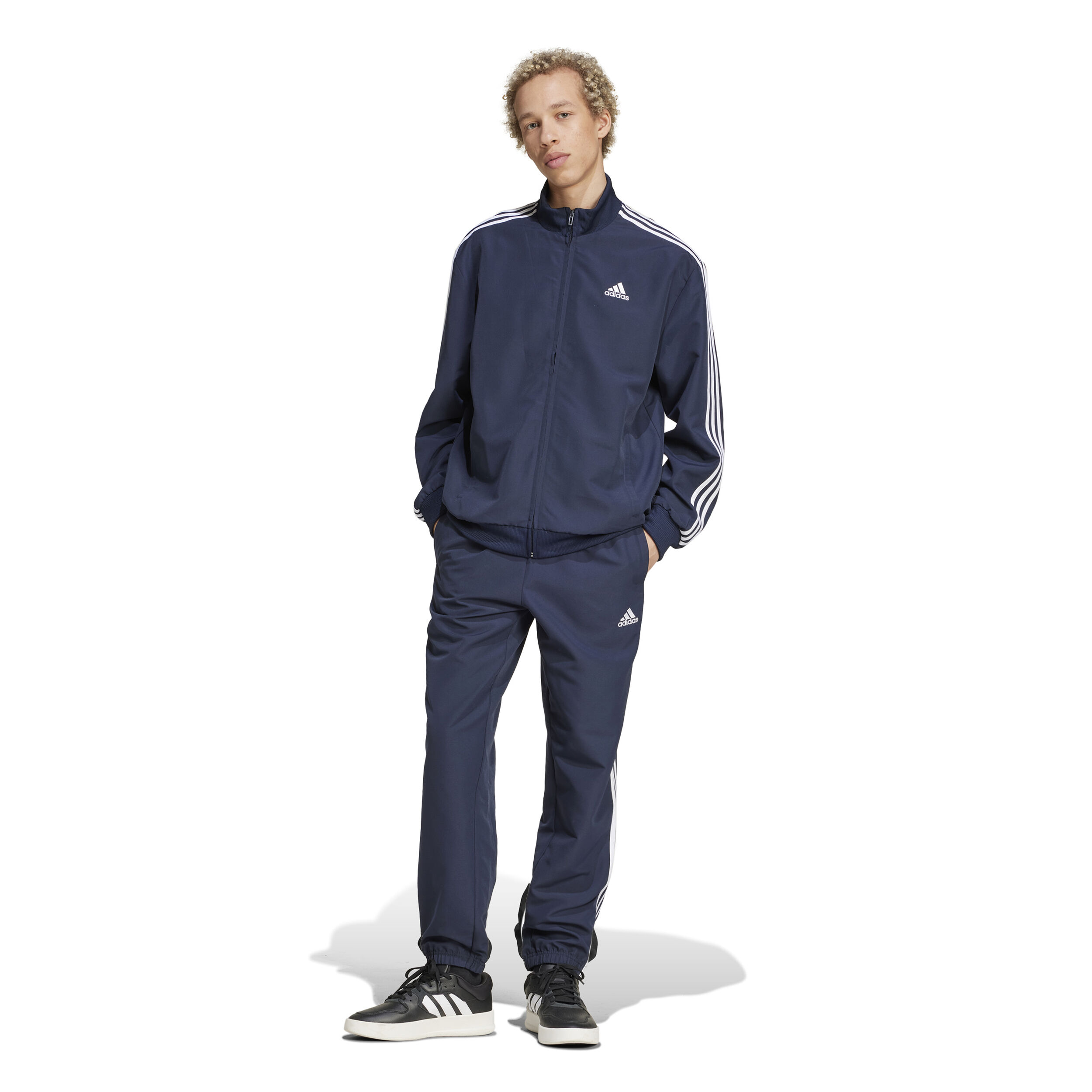 3Stripes Woven Tracksuit Men Dark Blue White