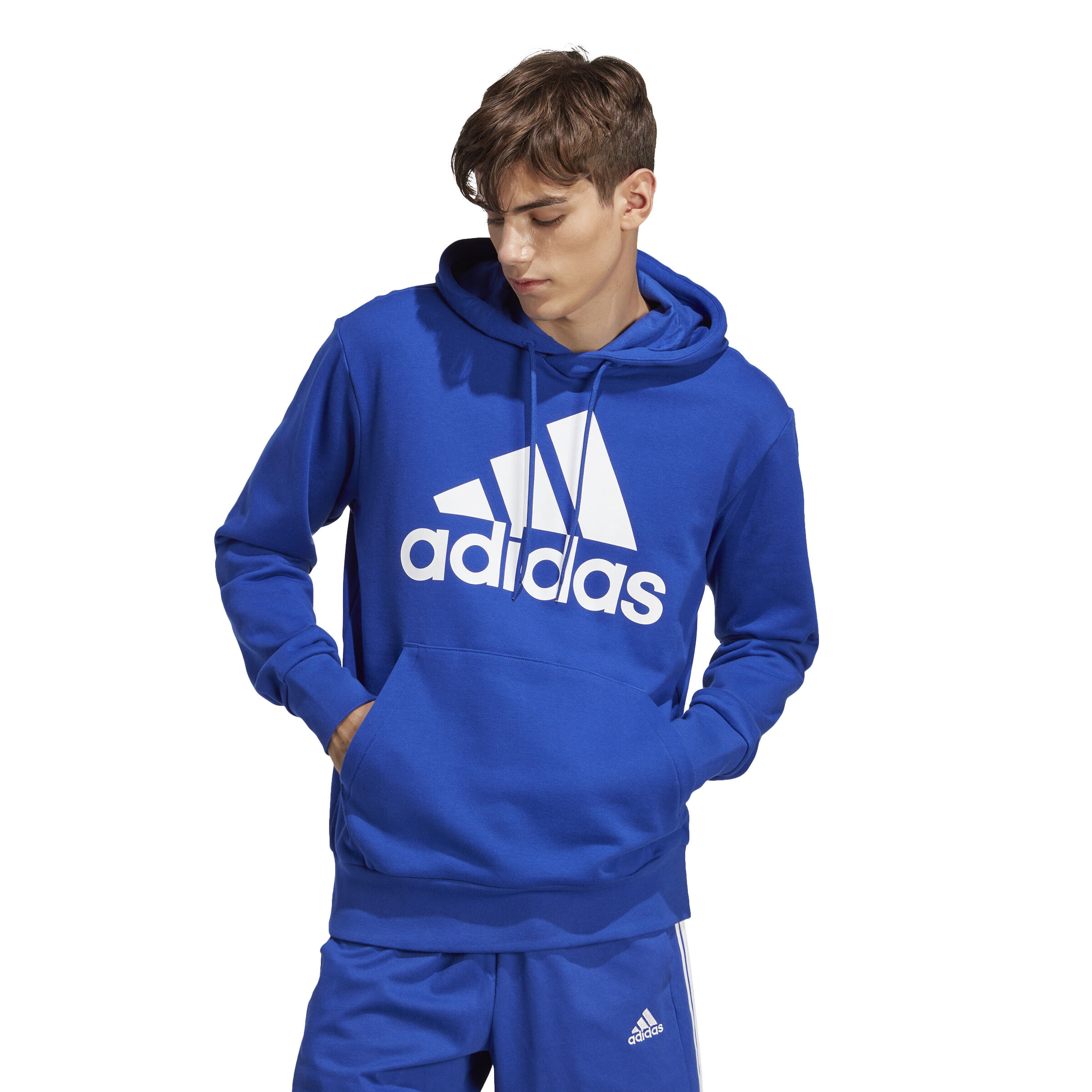 Big Logo French Terry Hoody Men Blue White