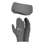 Nike Clothing Nike Essential Running Set Stirnband + Running gloves Women-grey,silver