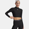 HeatGear Crop Mock Long sleeve Women-black, white