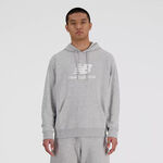 New Balance Clothing New Balance French Terry Logo Hoodie Hoody Men-Grey