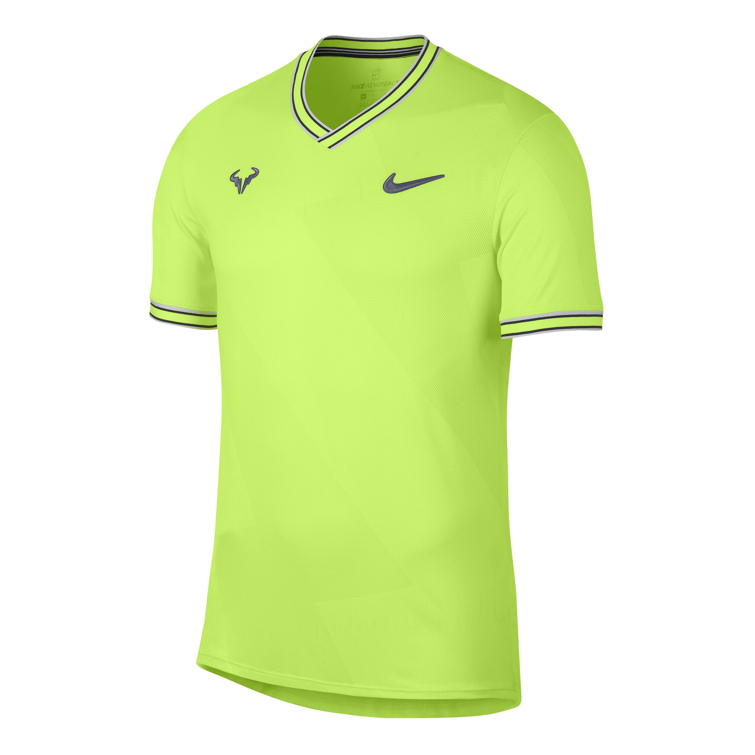 Rafael Nadal Aeroreact Jaquard T Shirt Men Lemon Grey