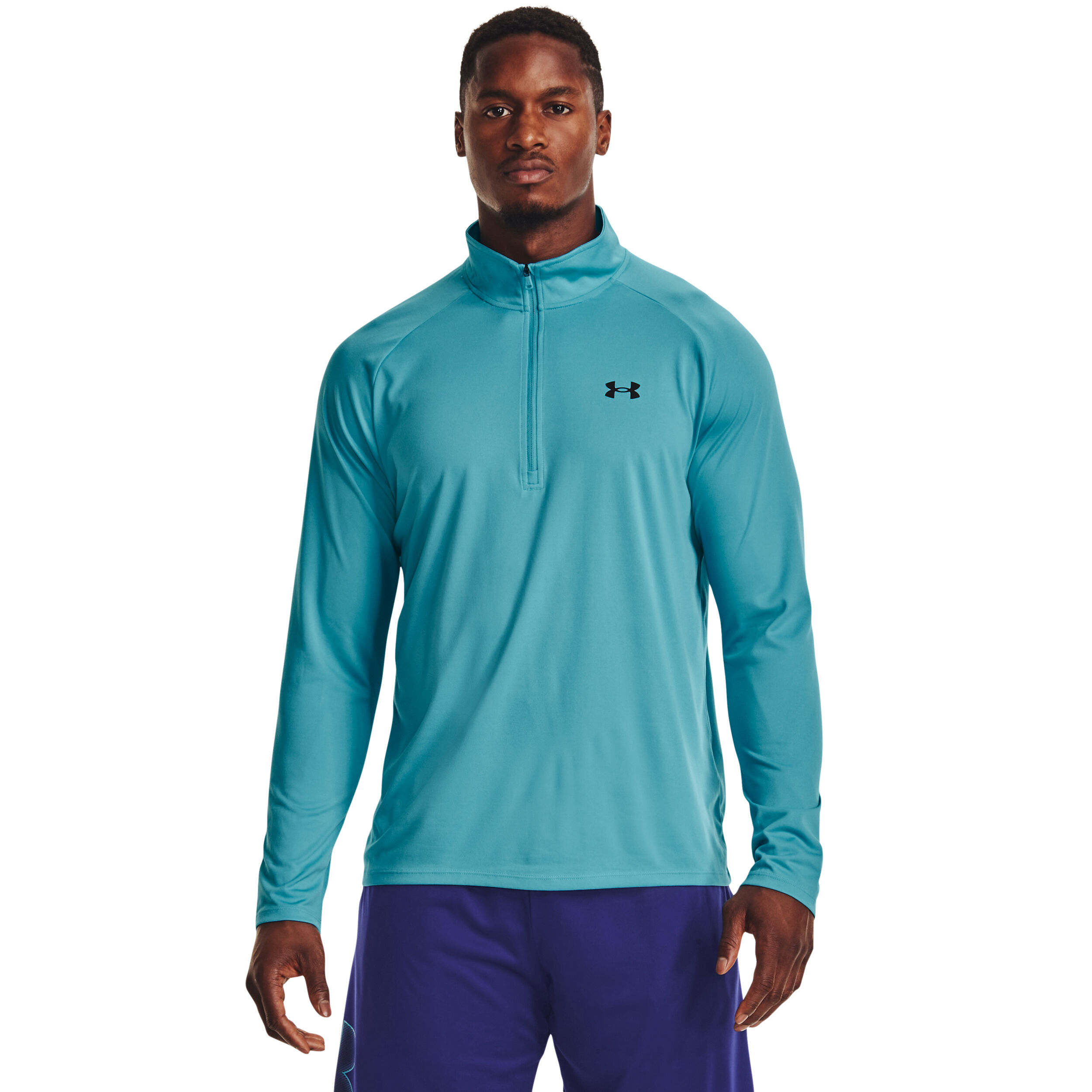 Tech 2.0 Half Zip Warm Up Long Sleeve Men Turquoise