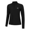 Space Dye Quarter Zip Long Sleeve Women-Black