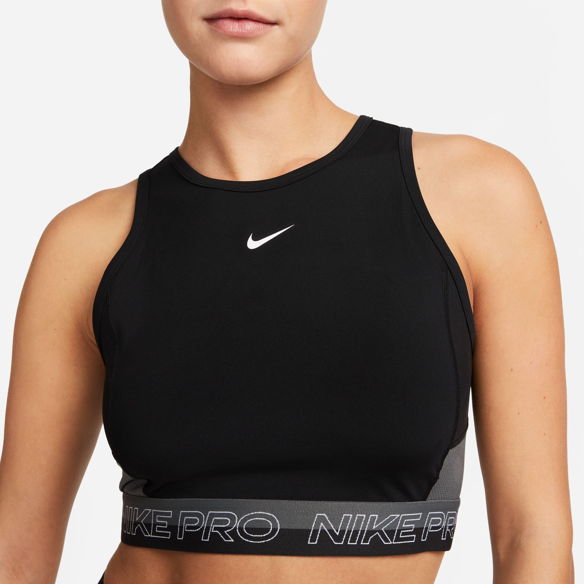 Dri Fit Performance Cropped Tank Top Women Black Grey