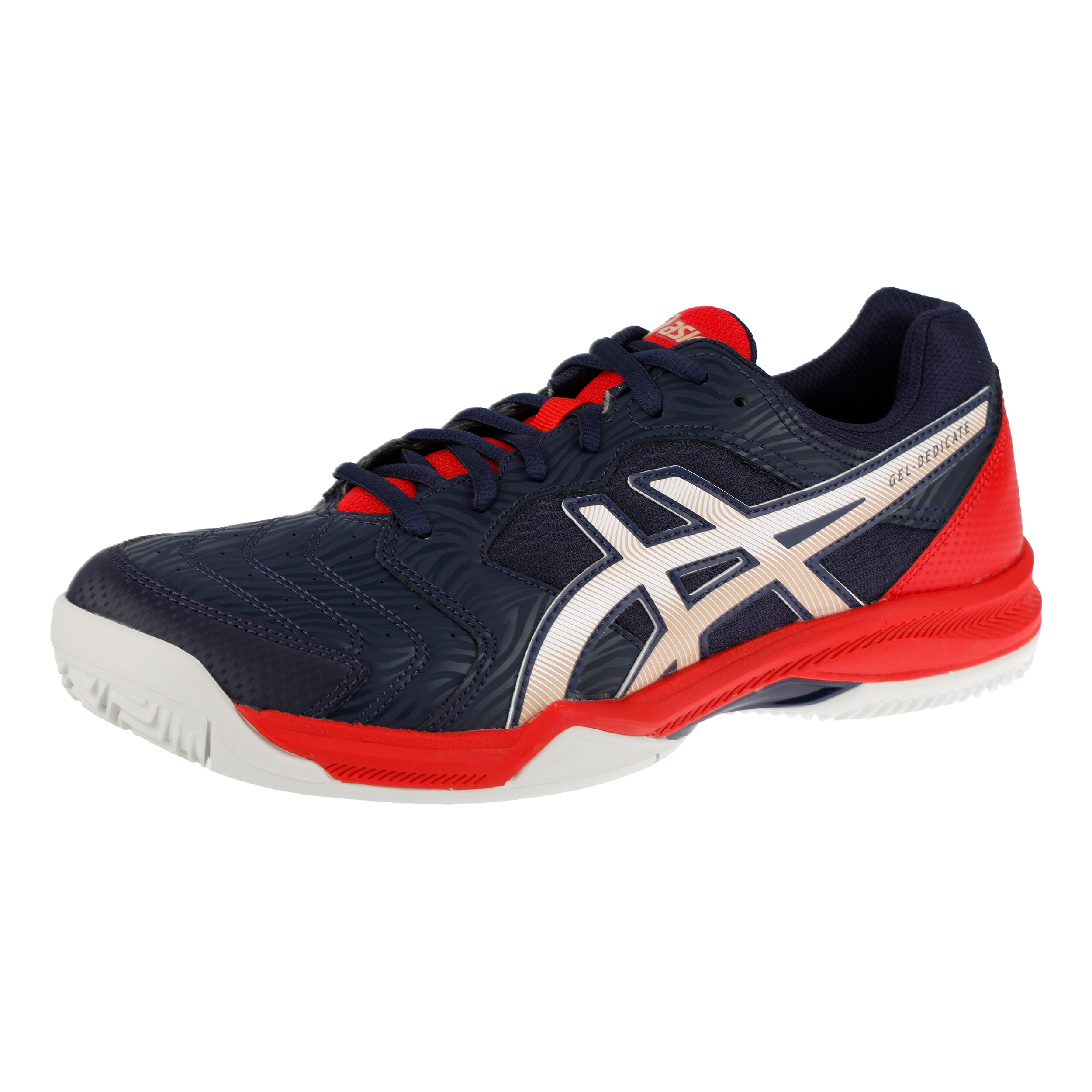 Buy ASICS Gel Dedicate 6 Clay Court Shoe Men Dark Blue Red online