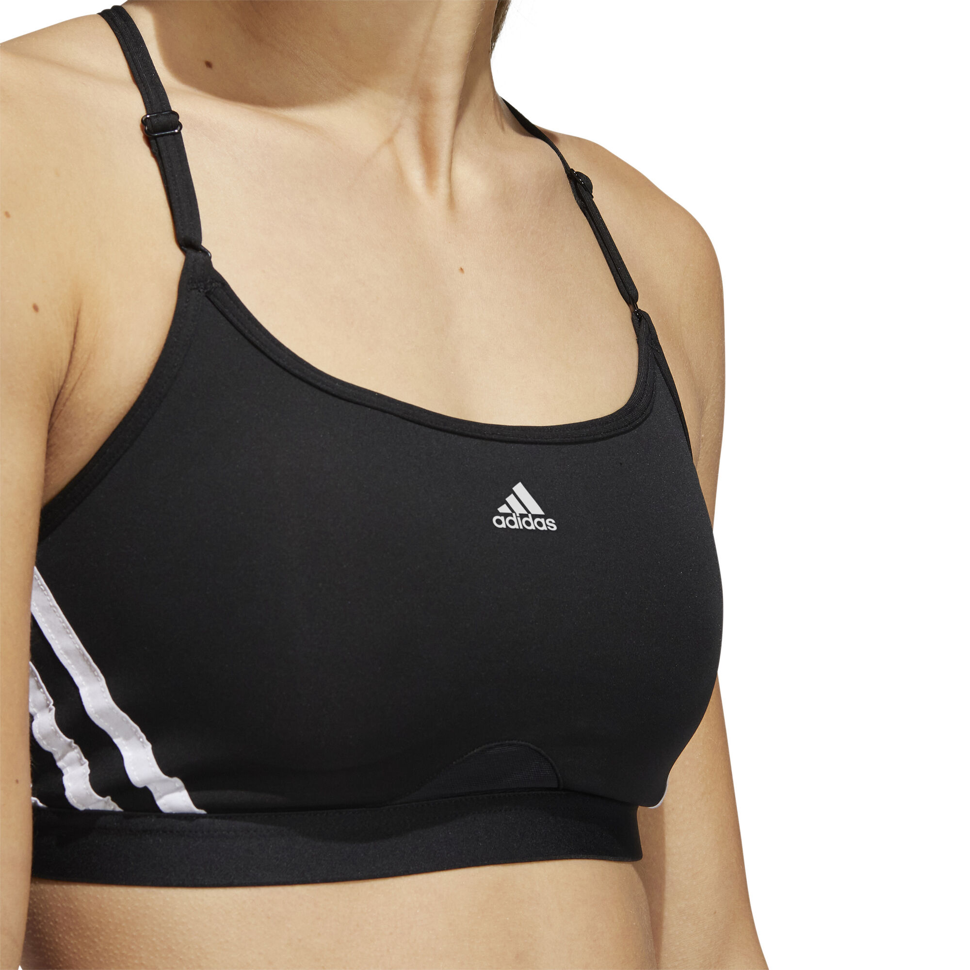 Buy adidas Aeroreact Low-Support 3 Stripes Sports Bras Women Black online