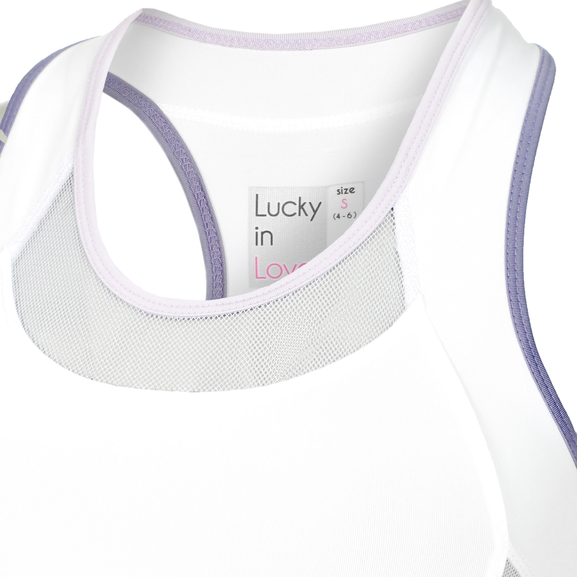 Buy Lucky in Love Shimmer Tank Top Women White, Lilac online